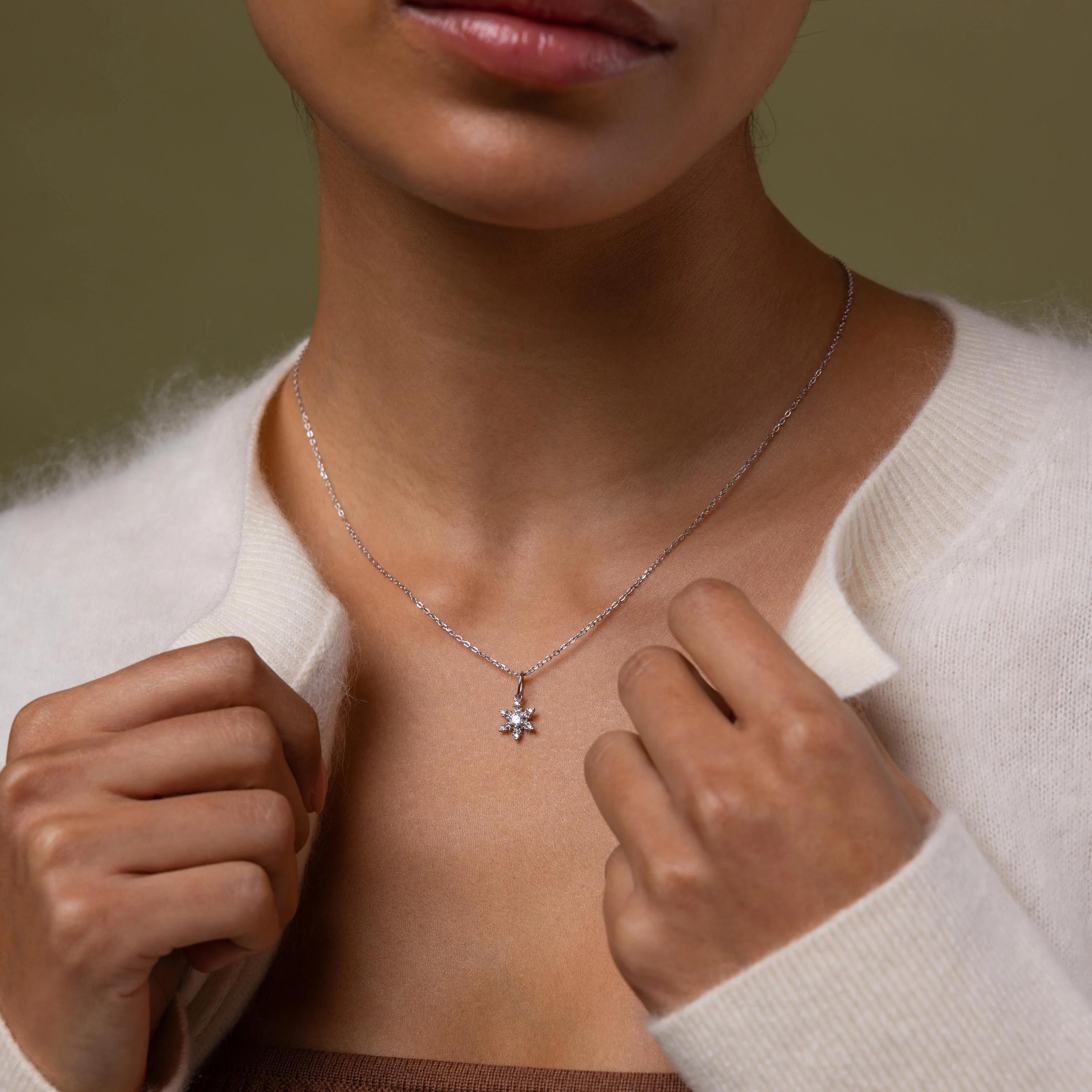 Diamond Snowflake Necklace - Image 5