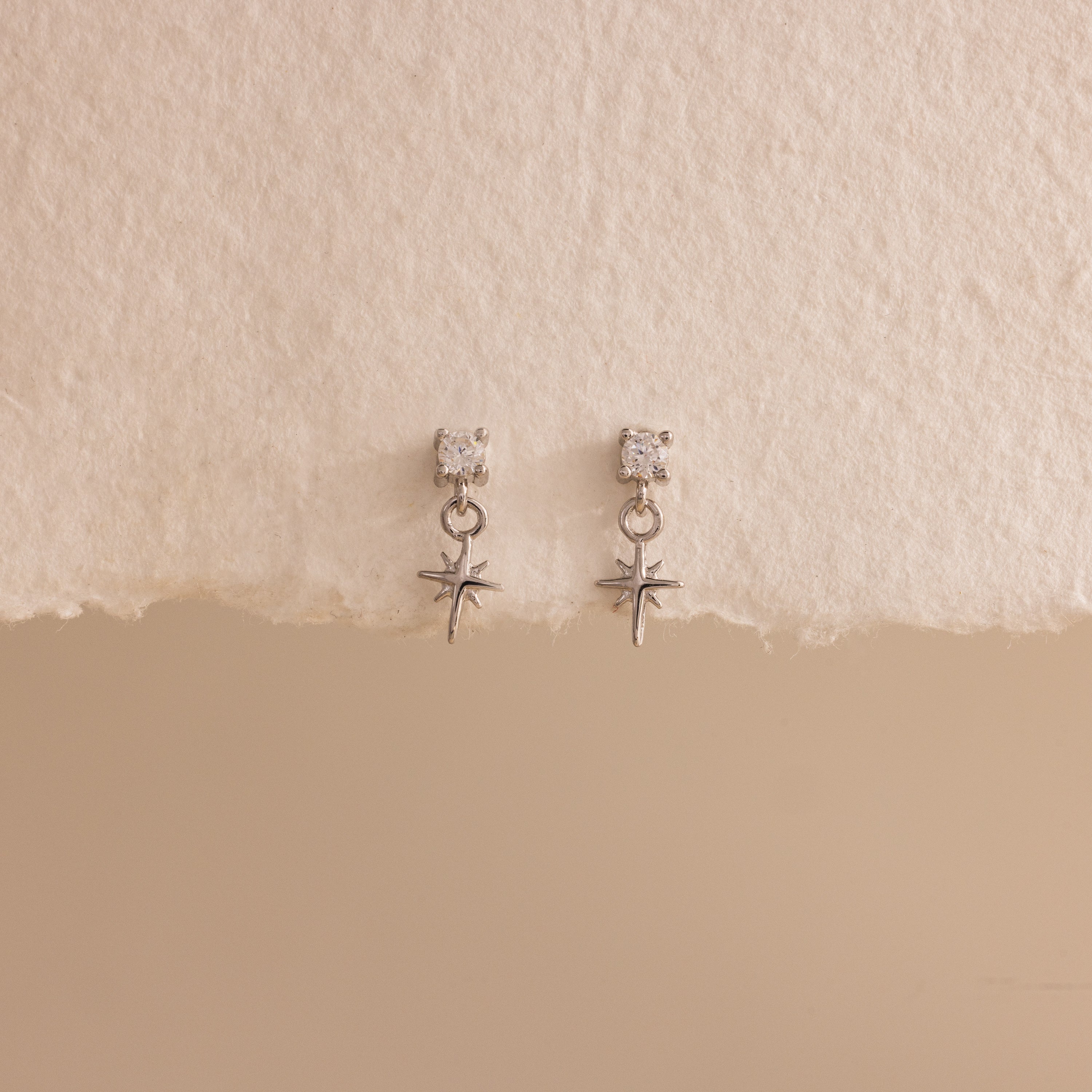 Diamond Star Flatback Studs in Silver - Image 3