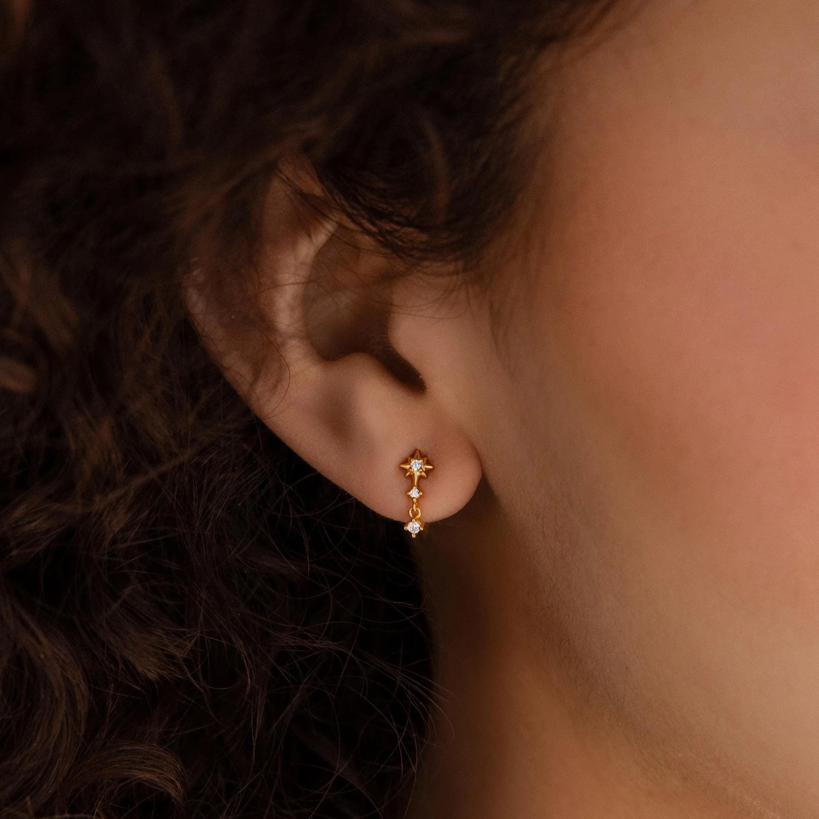 Diamond Starburst Drop Studs - Image 2