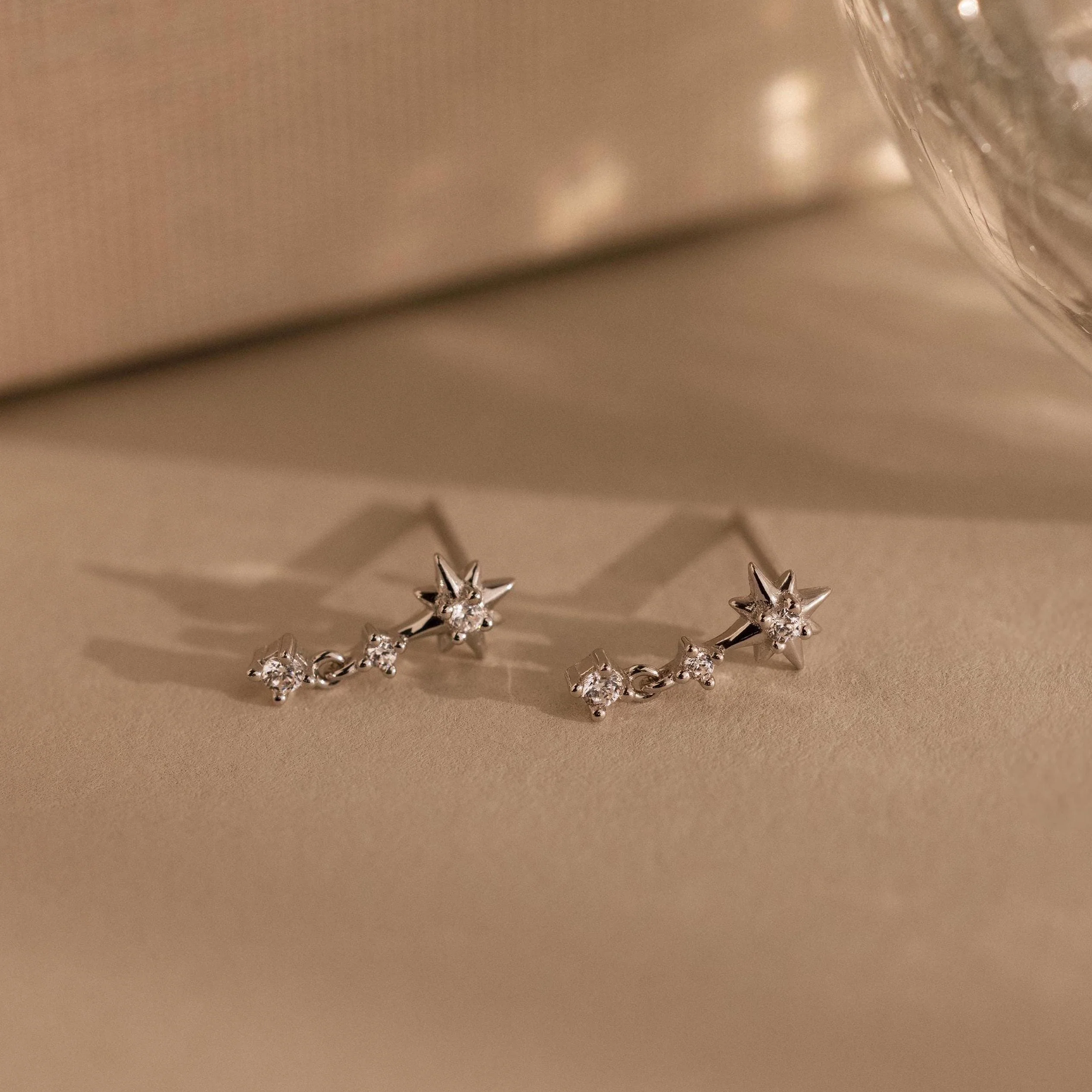 Diamond Starburst Drop Studs - Image 5
