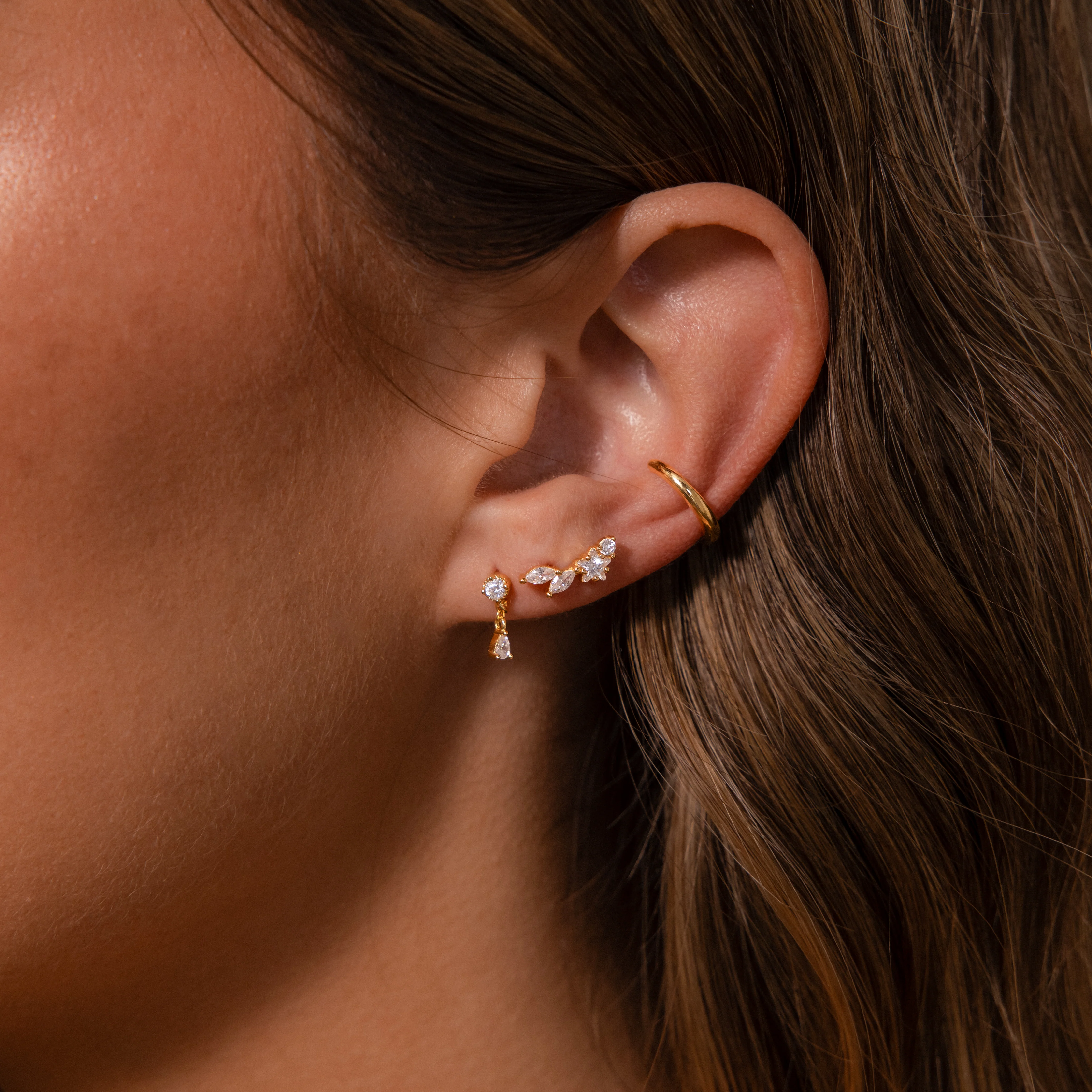 Diamond Starfall Flatback Climbers in 18K Gold - Image 6