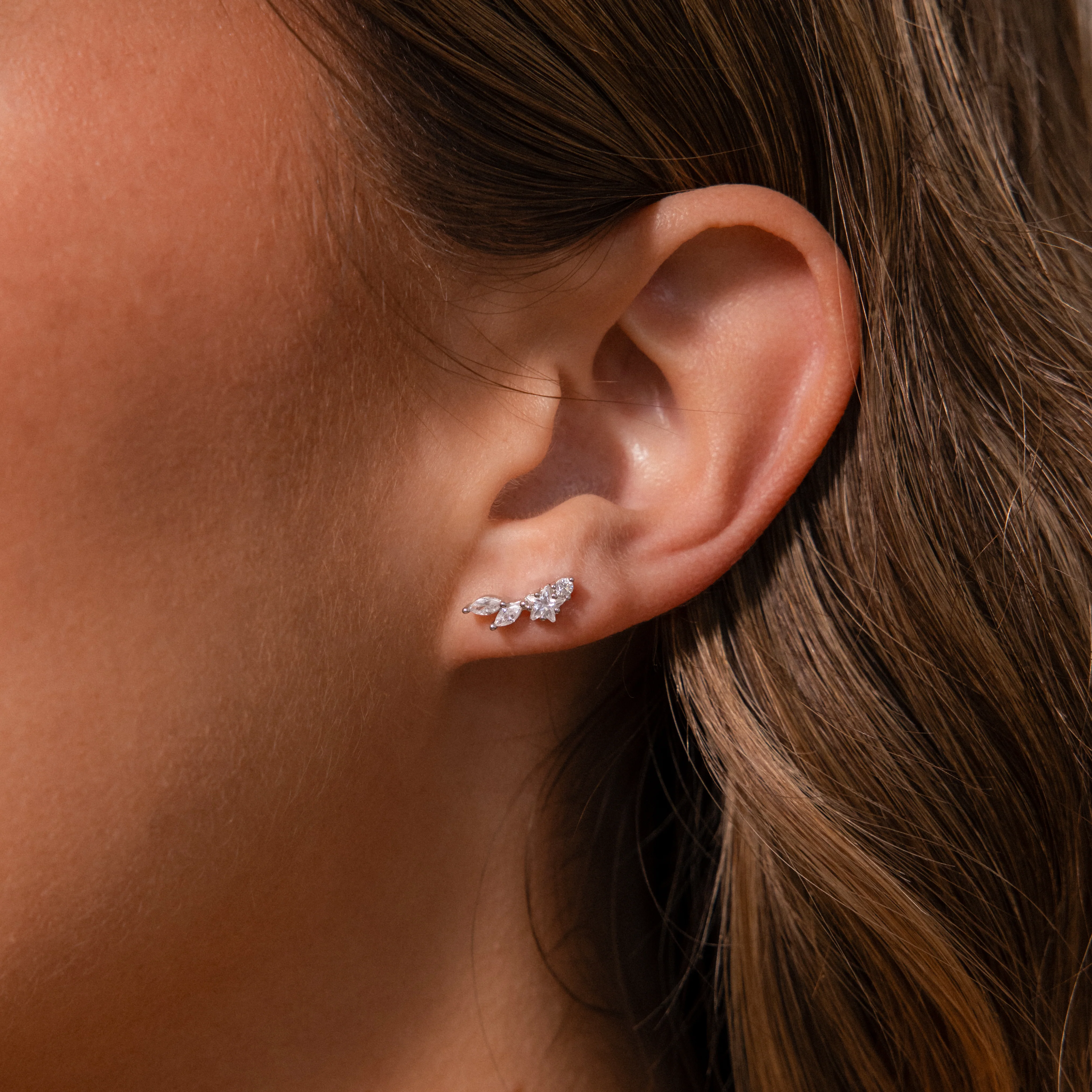 Diamond Starfall Flatback Climbers in Silver - Image 2
