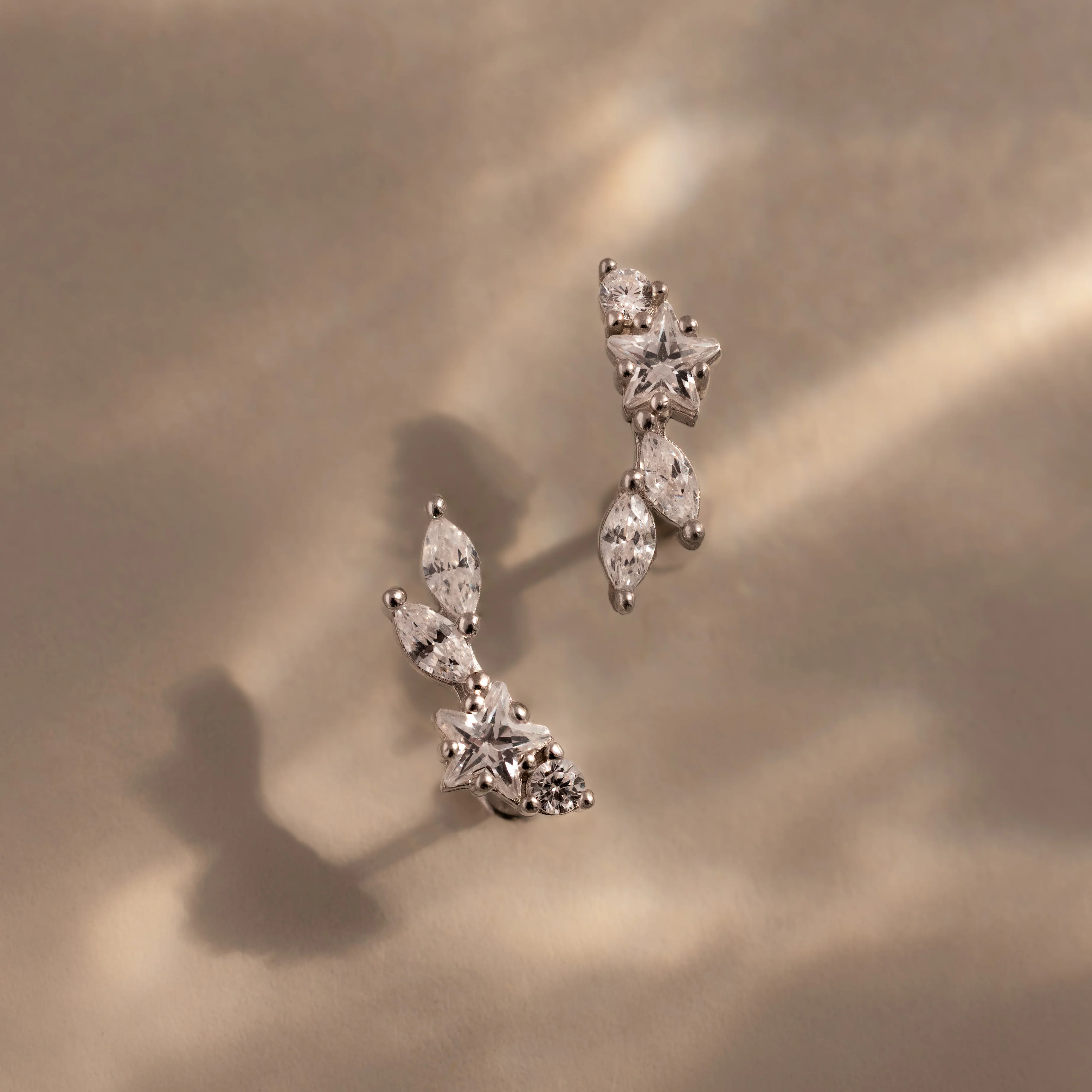 Diamond Starfall Flatback Climbers in Silver - Image 5