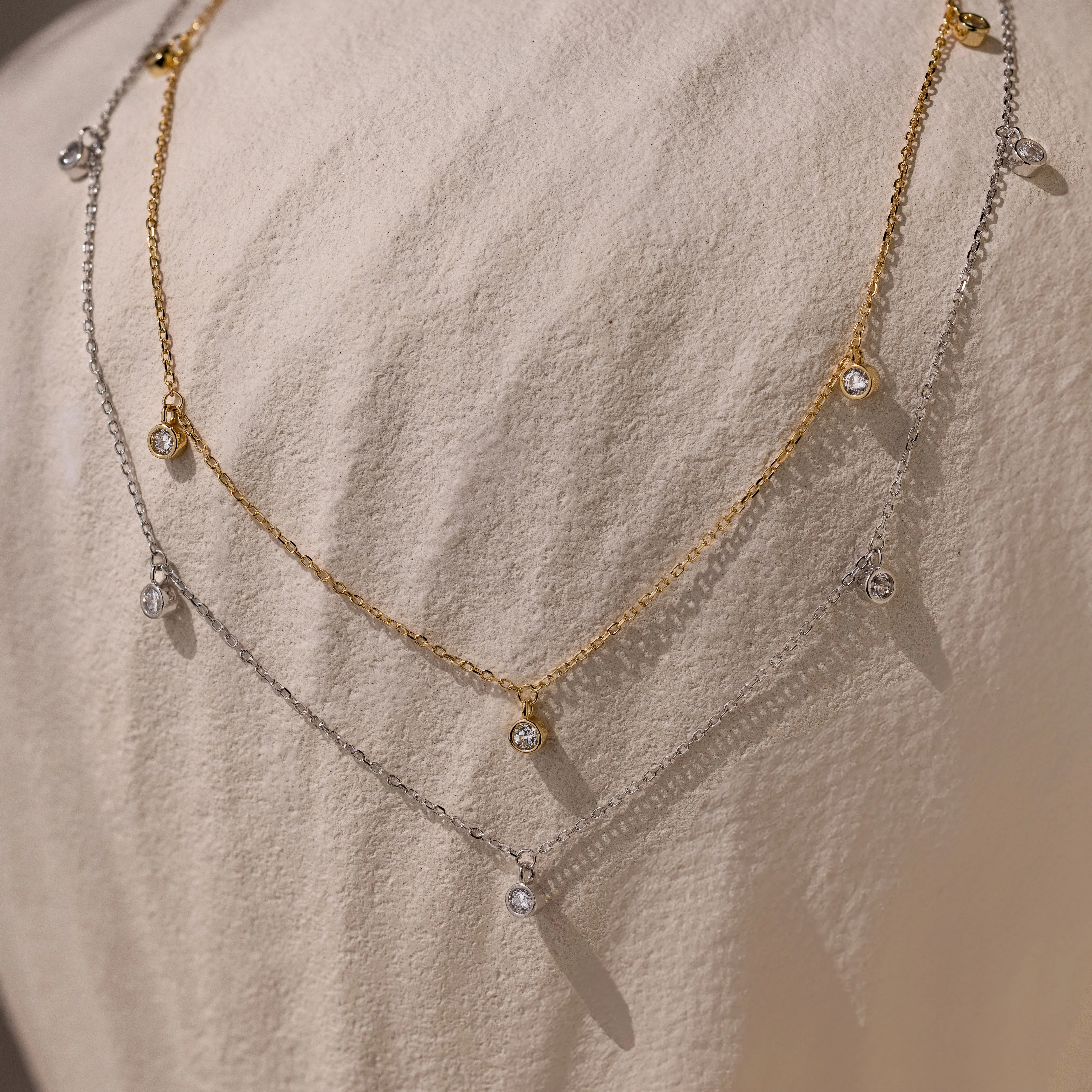 Diamond Station Necklace in Silver - Image 6