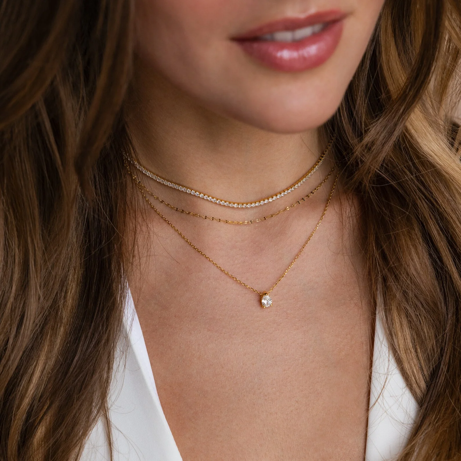 Diamond Tennis Choker Necklace - Image 9