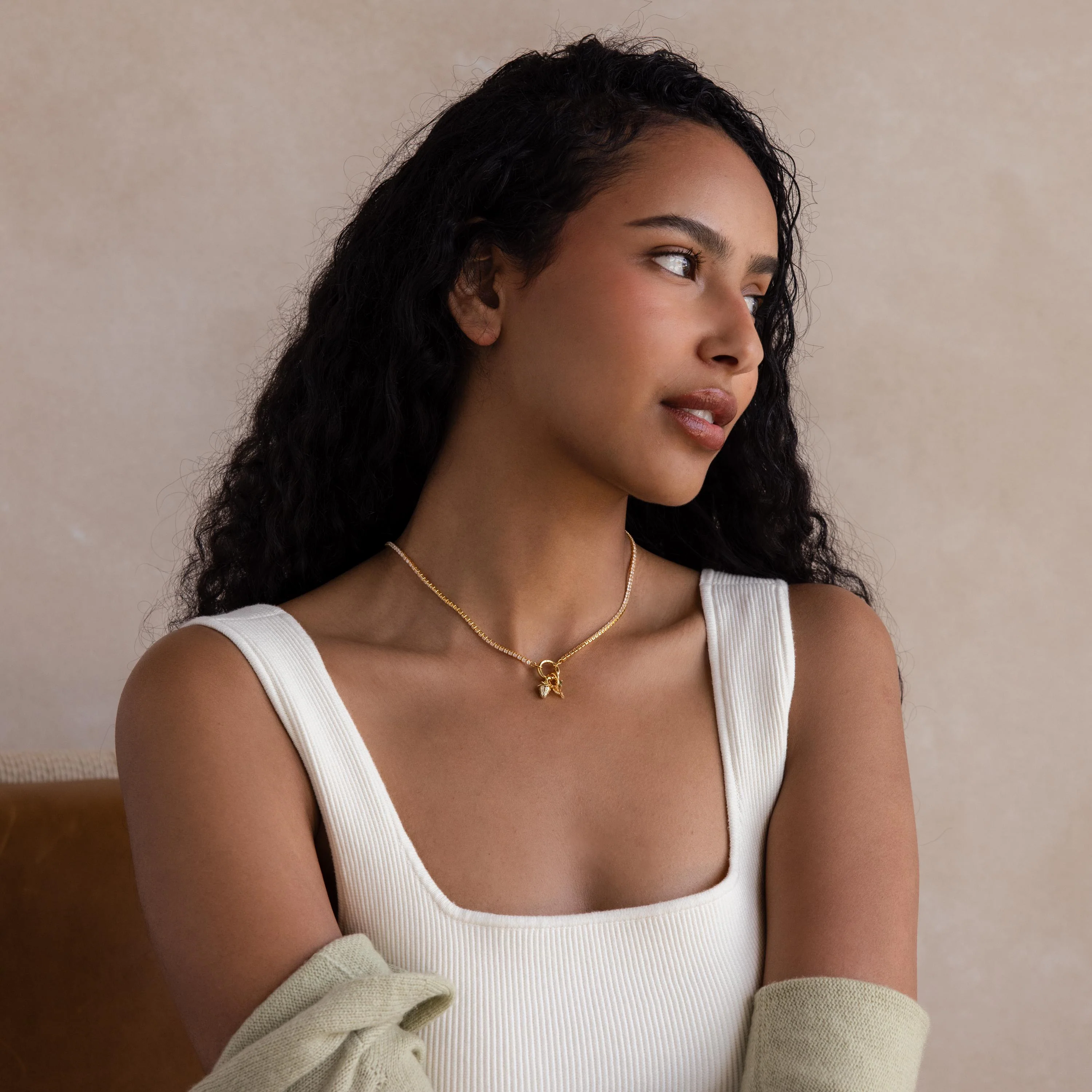 Diamond Tennis Clasp Necklace - Image 8