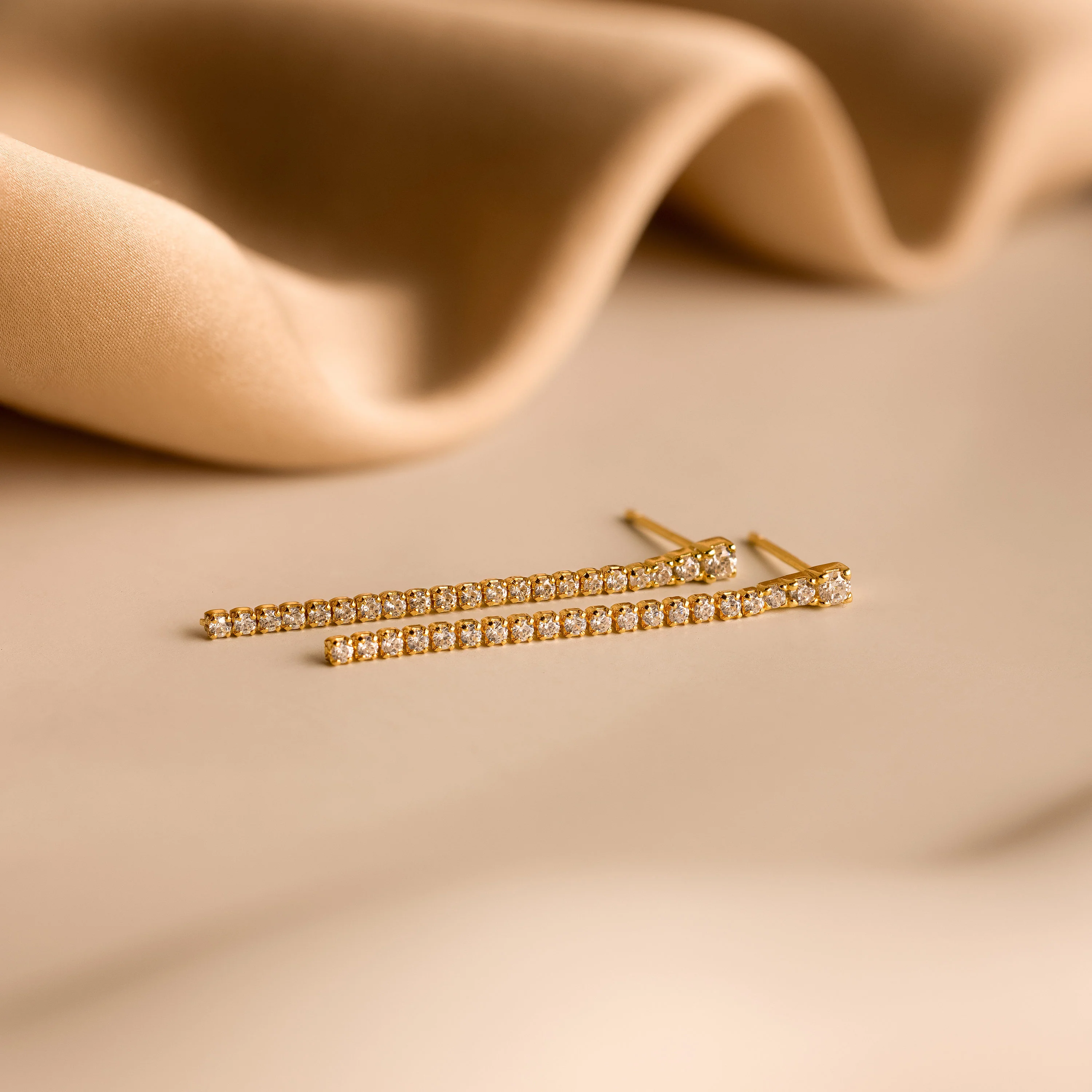 Diamond Tennis Dangle Earrings - Image 7