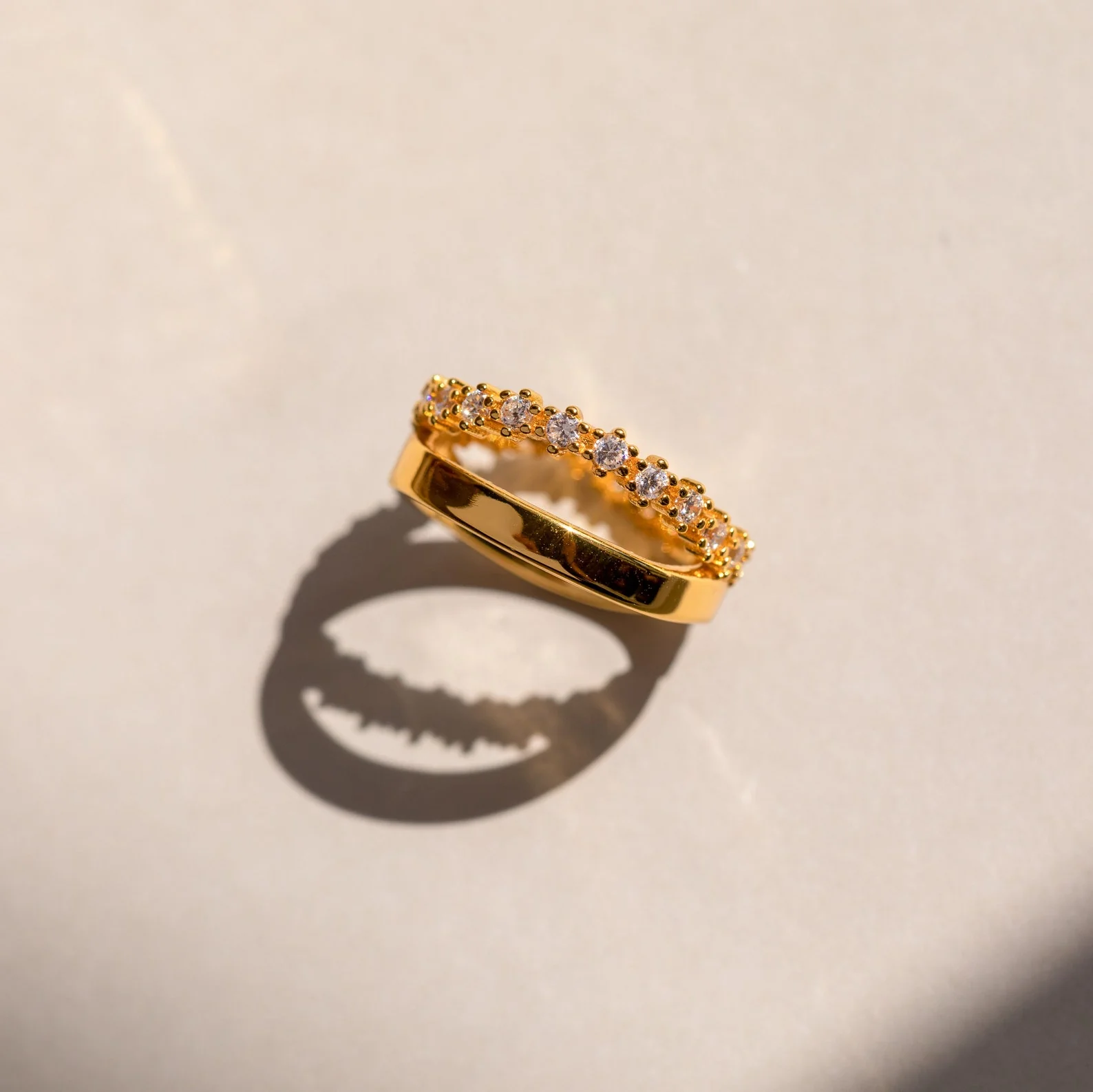 Wave Diamond Duo Ring - Image 3