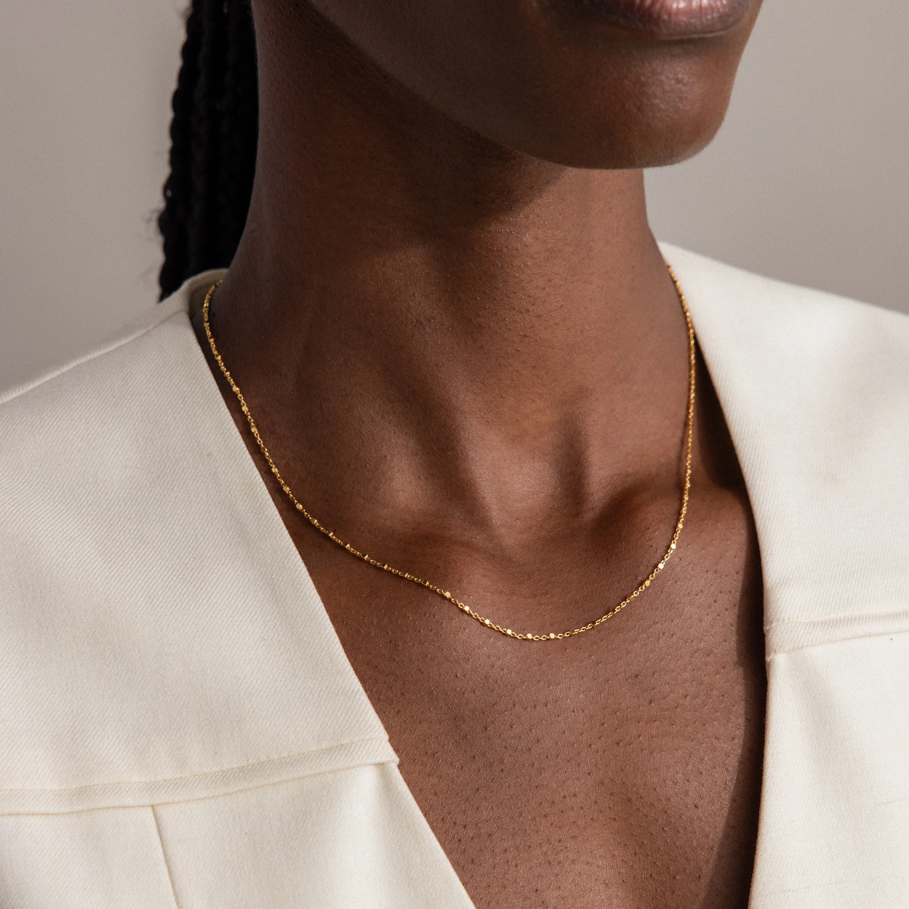 Dot Station Necklace in 18K Gold - Image 4