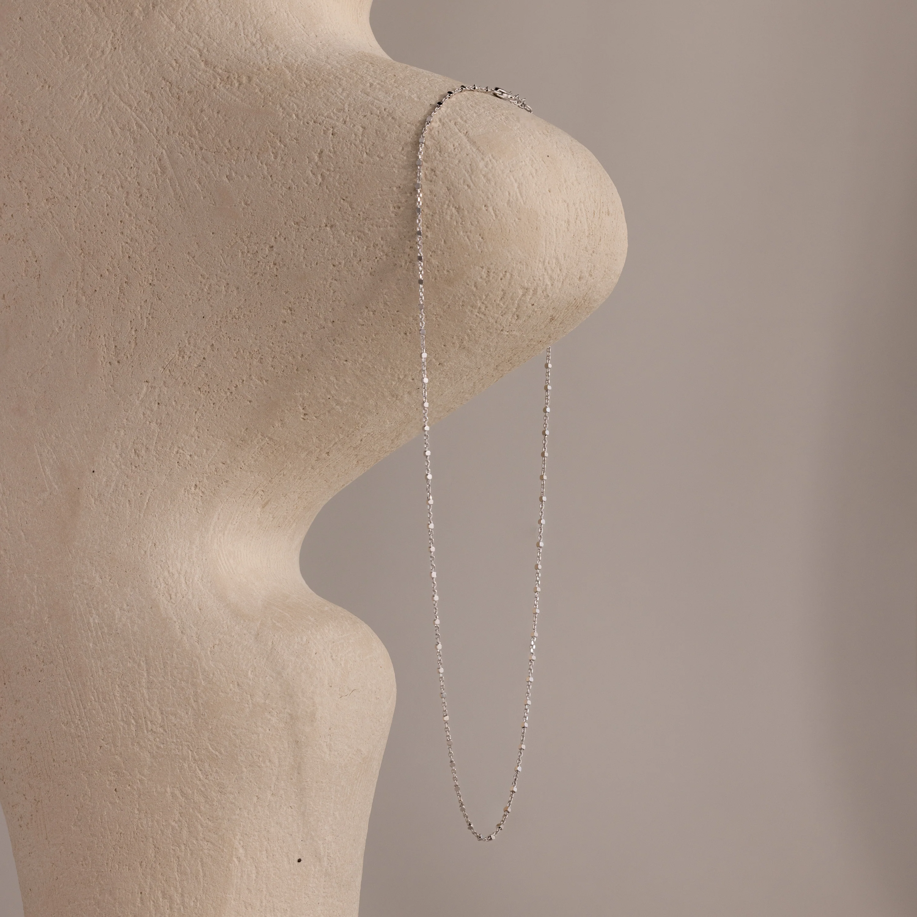 Dot Station Necklace in Silver - Image 5