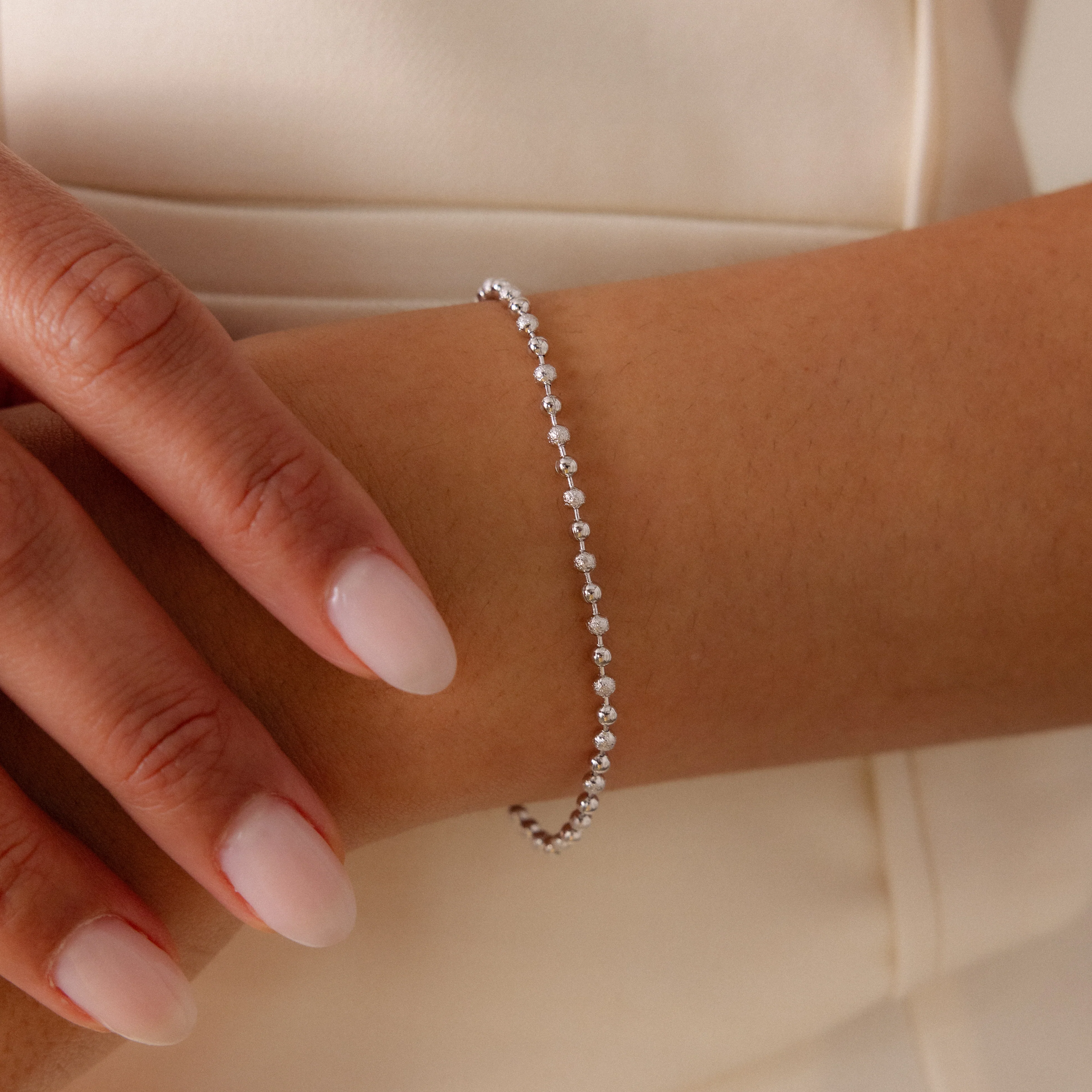 Dune Beaded Bracelet in Silver - Image 2