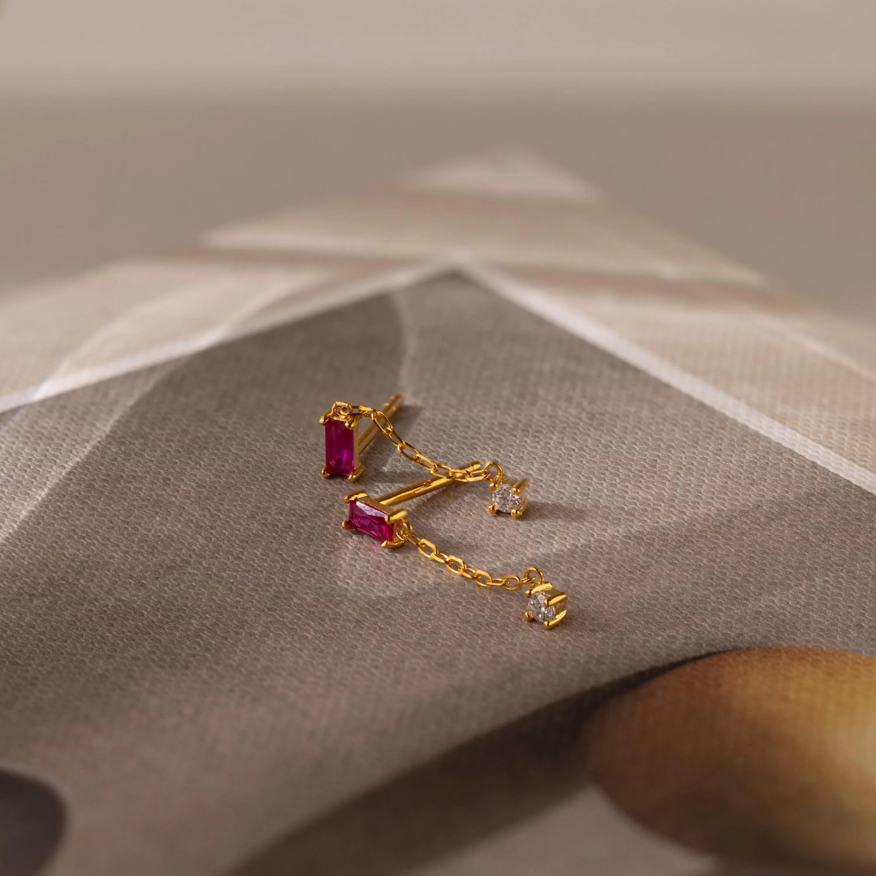 Duo Birthstone Drop Studs - Image 2