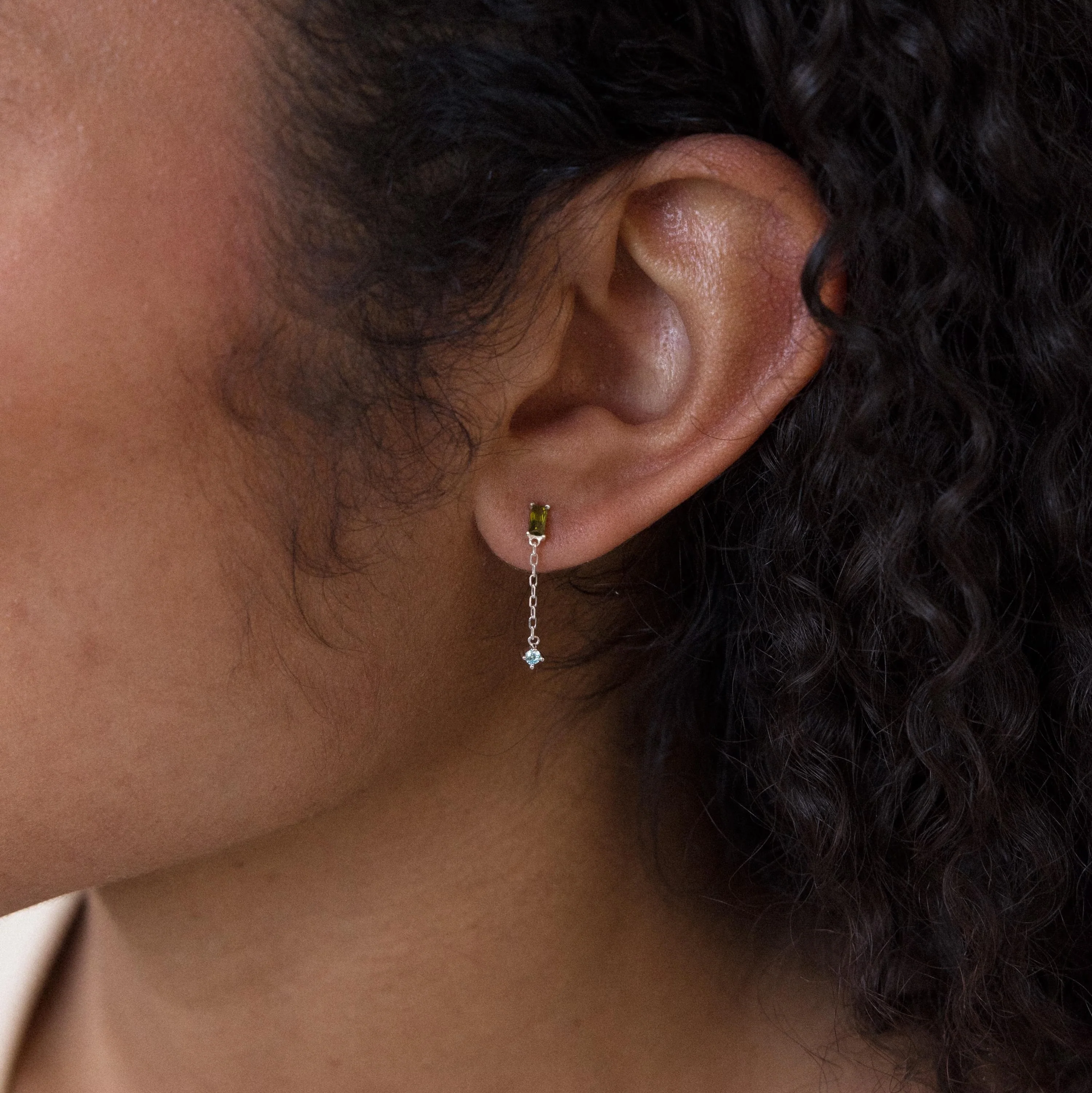 Duo Birthstone Drop Studs - Image 4