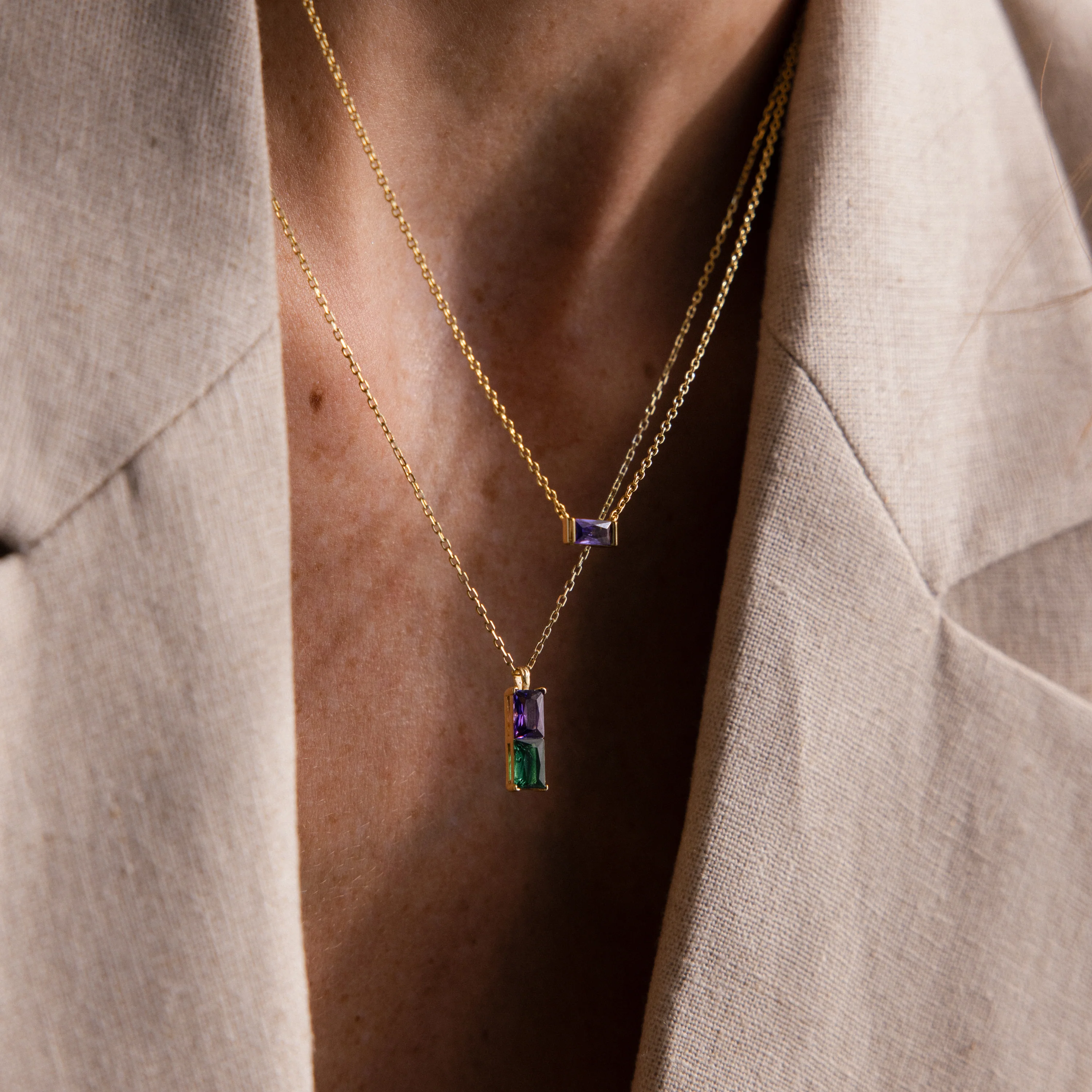 Duo Birthstone Name Necklace - Image 7