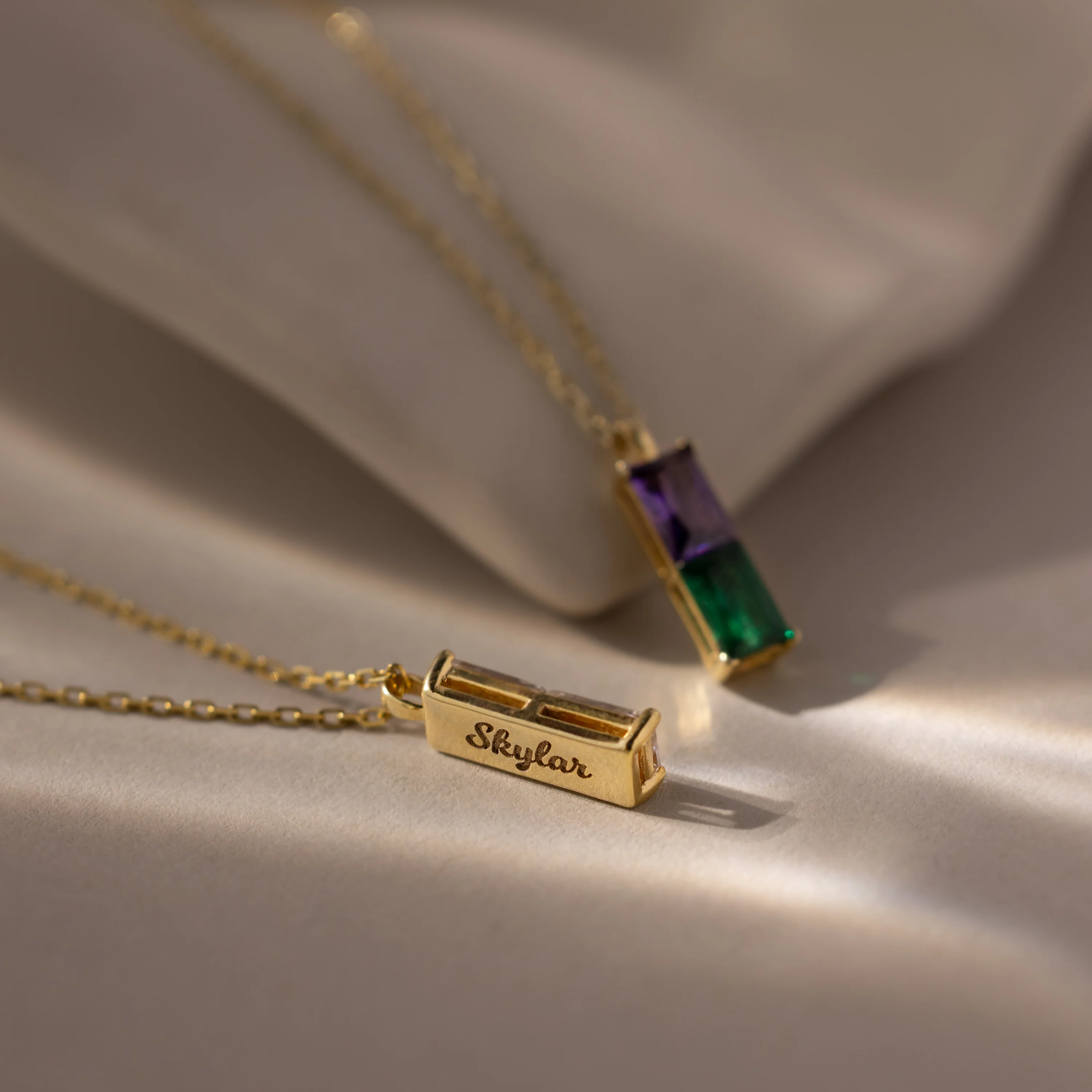 Duo Birthstone Name Necklace - Image 8