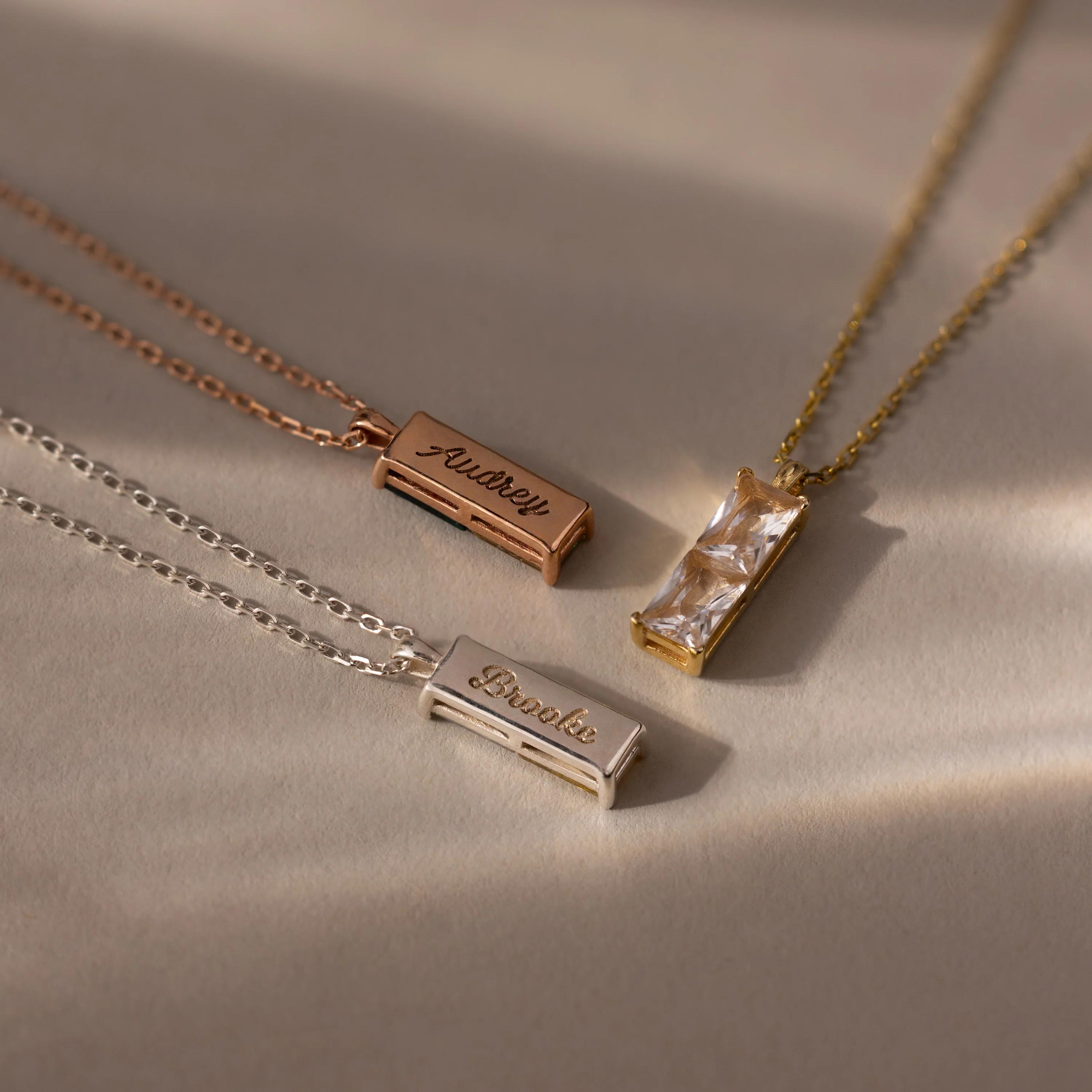 Duo Birthstone Name Necklace in Silver - Image 7