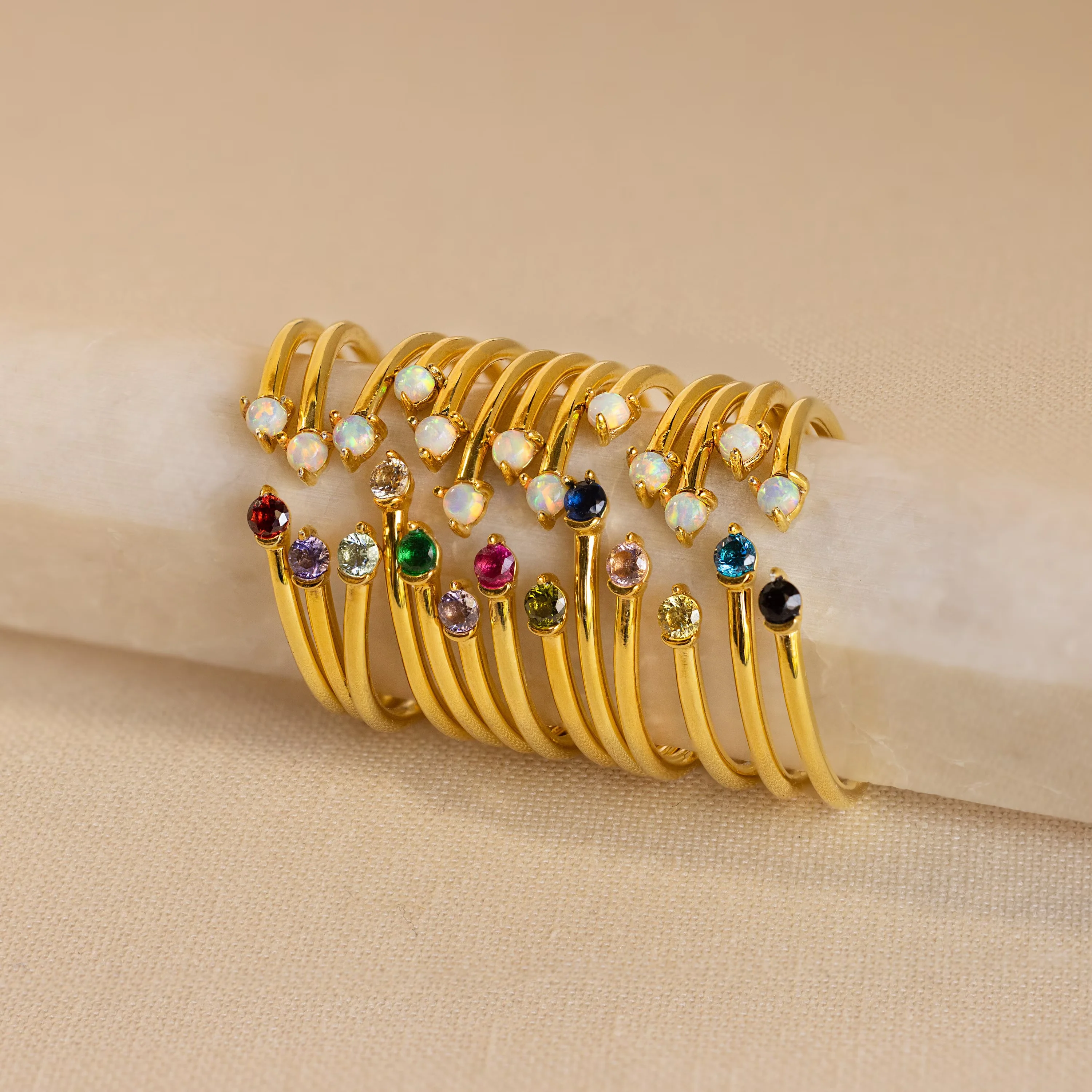 Duo Birthstone & Opal Ring - Image 3