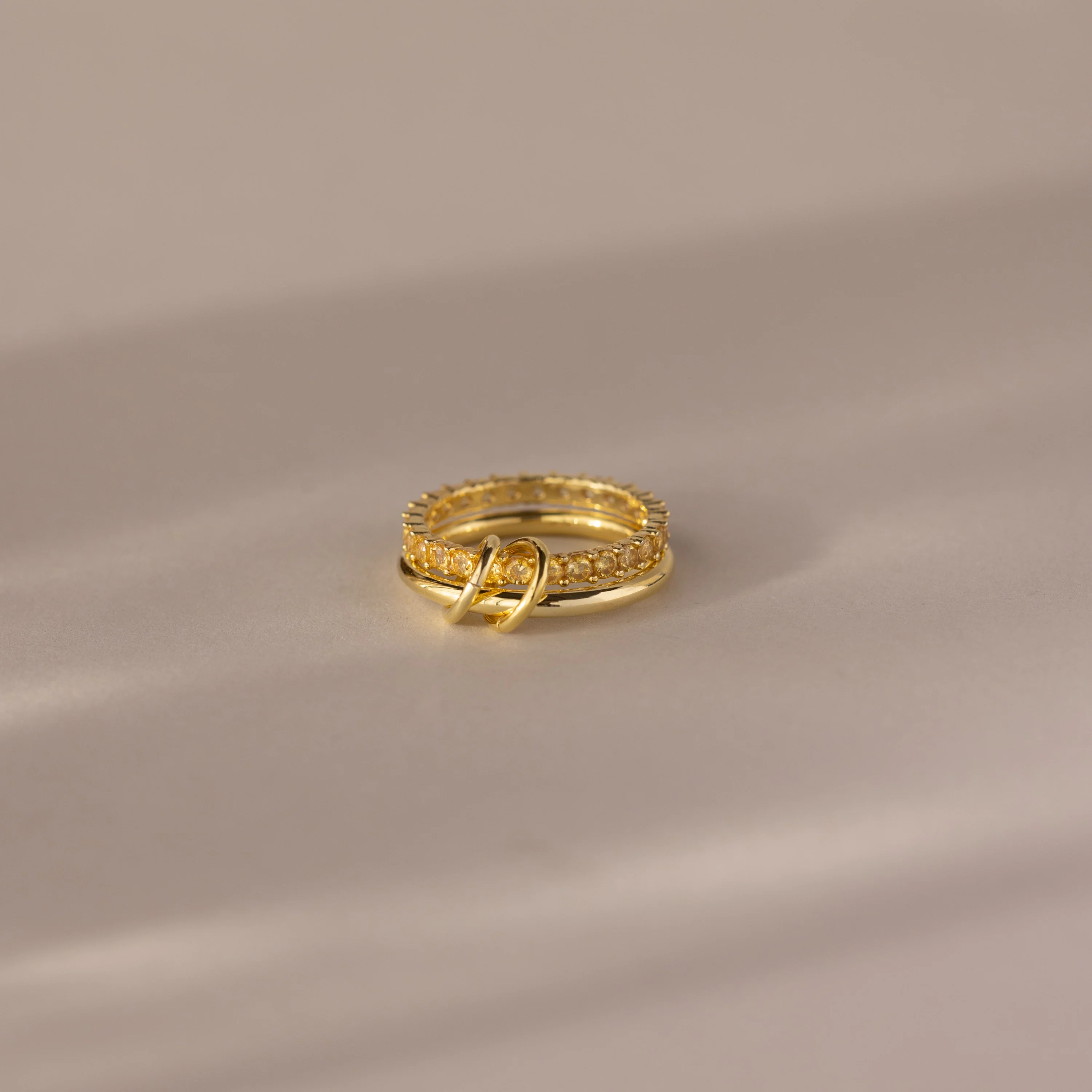 Duo Birthstone Tennis Linked Ring Set - Image 12