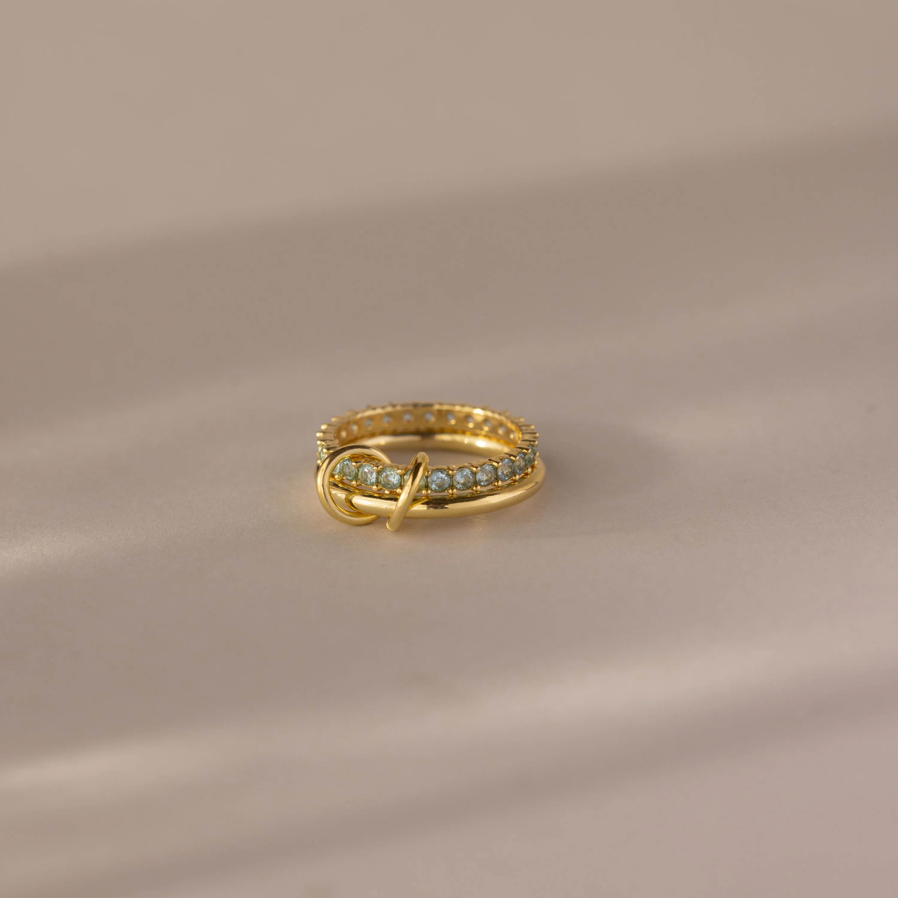 Duo Birthstone Tennis Linked Ring Set - Image 3