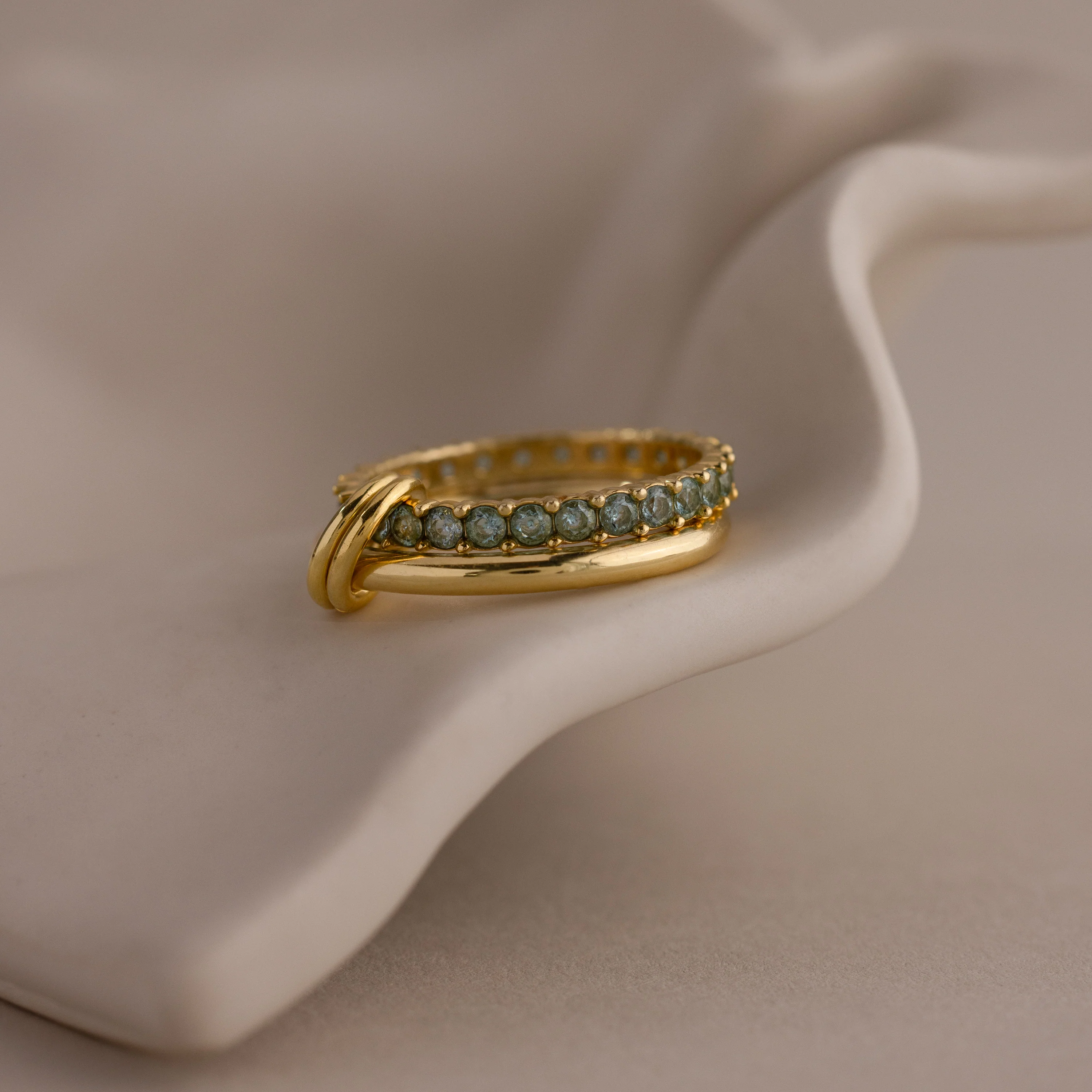 Duo Birthstone Tennis Linked Ring Set - Image 5