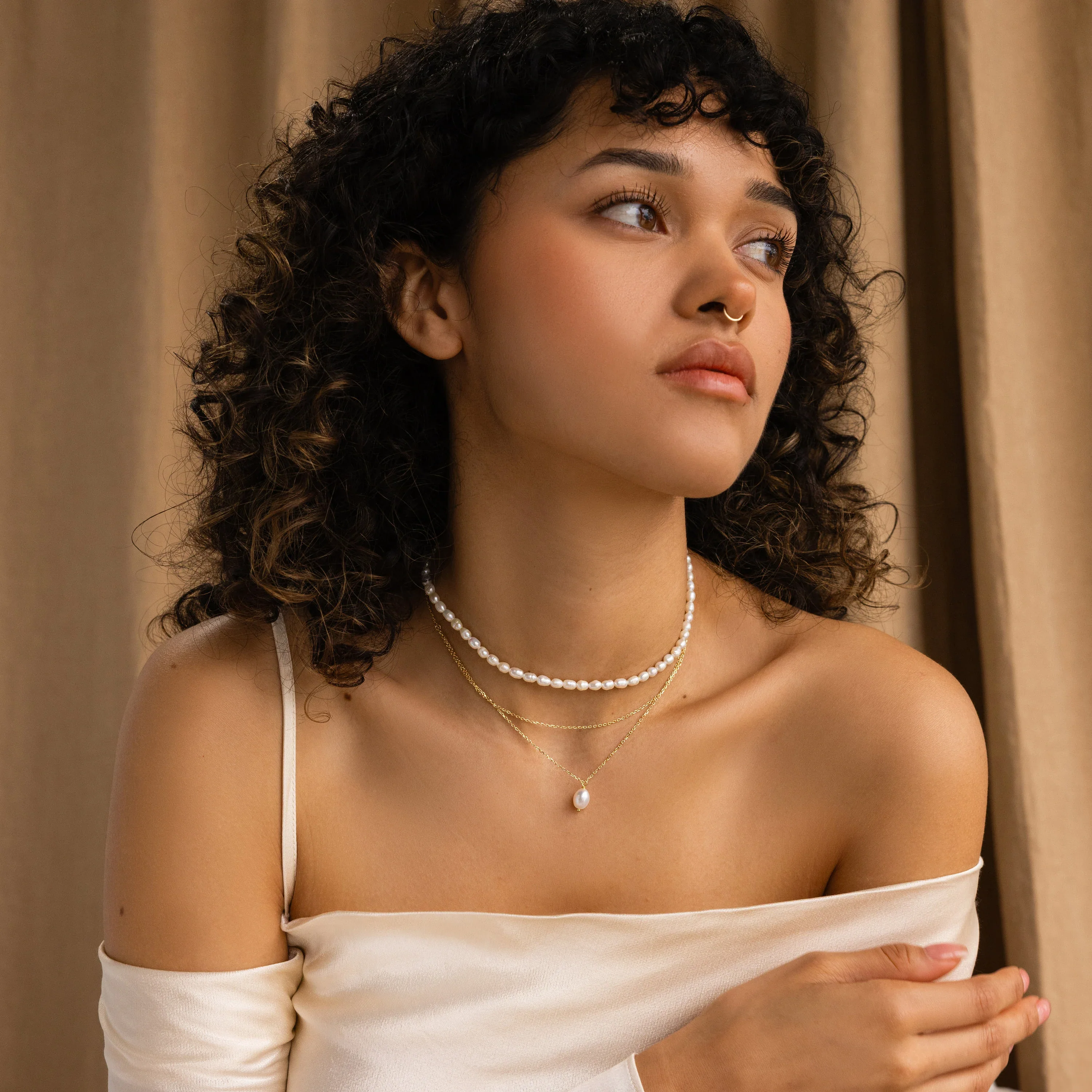 Duo Chain Pearl Necklace - Image 6