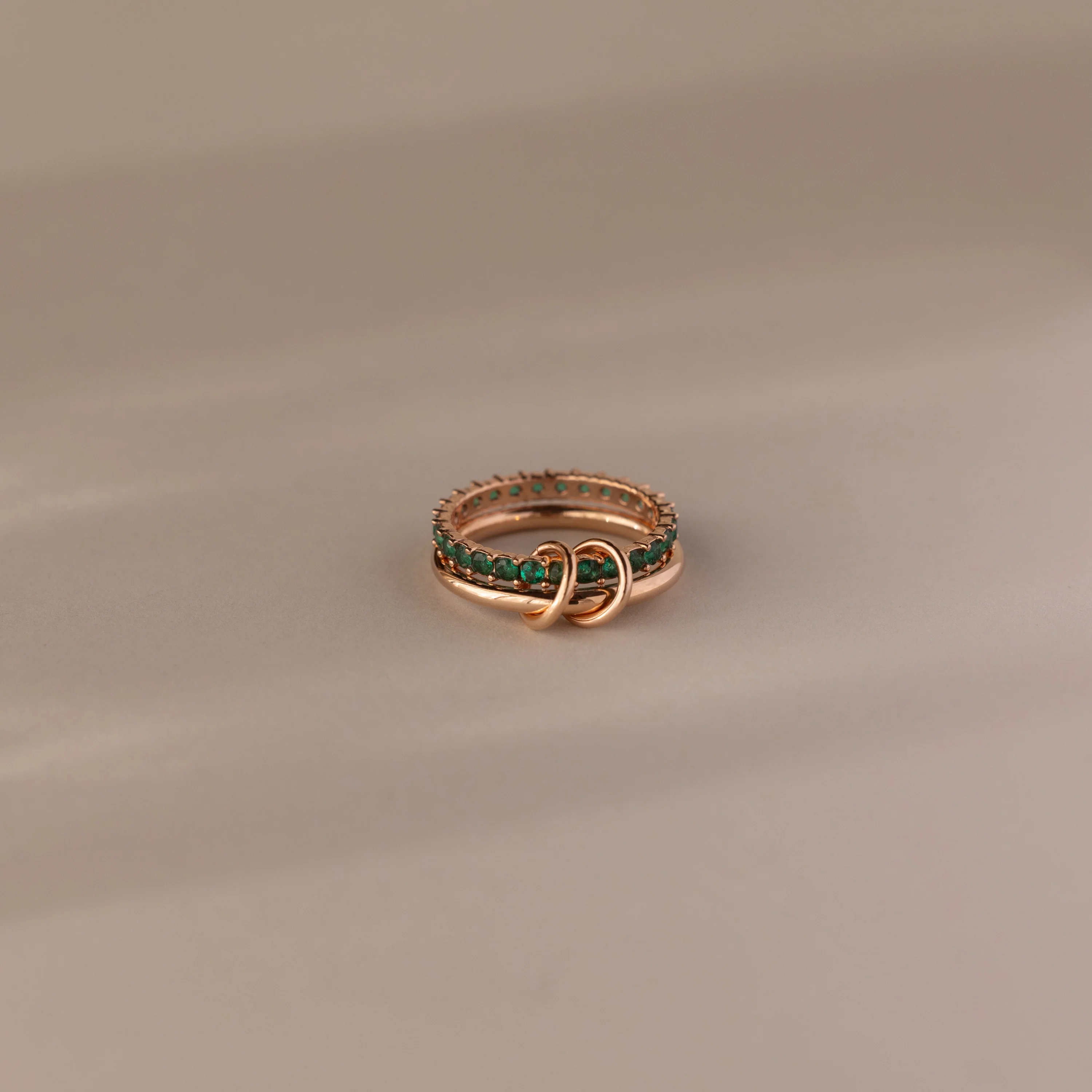 Duo Emerald Tennis Linked Ring Set - Image 5