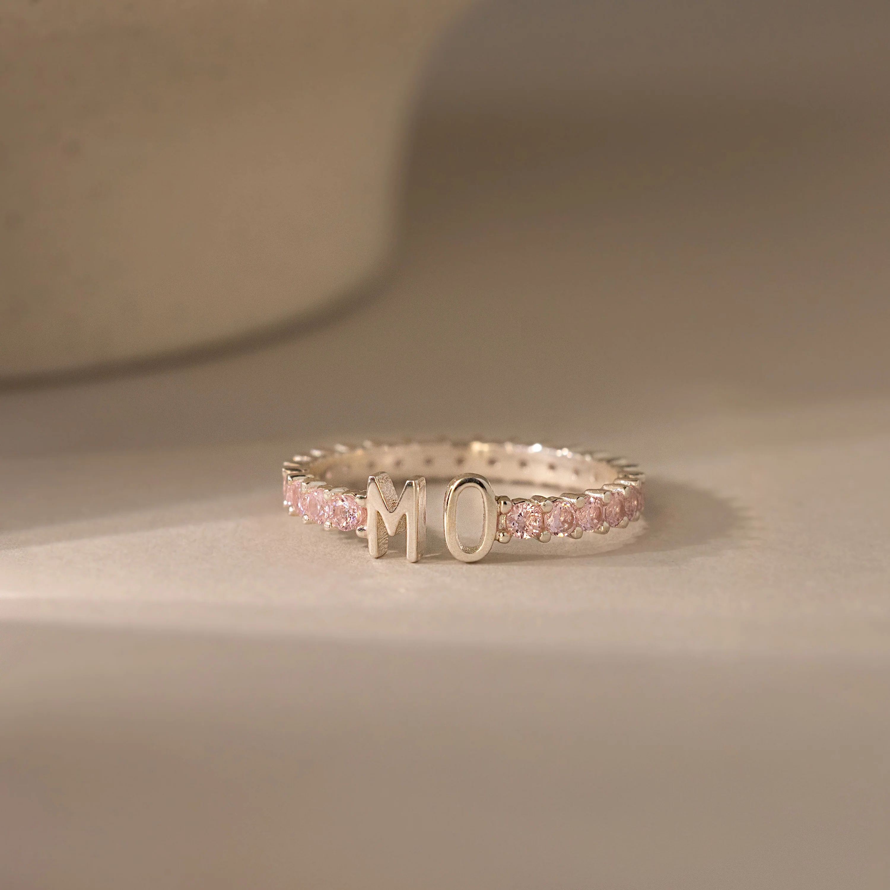Duo Initial Birthstone Tennis Ring - Image 9