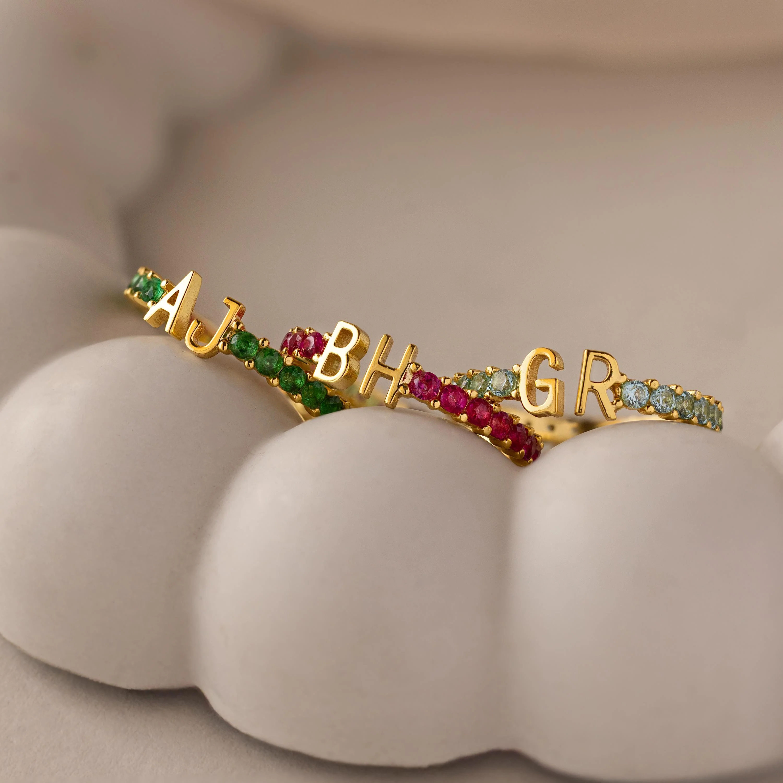 Duo Initial Ruby Tennis Ring - Image 7