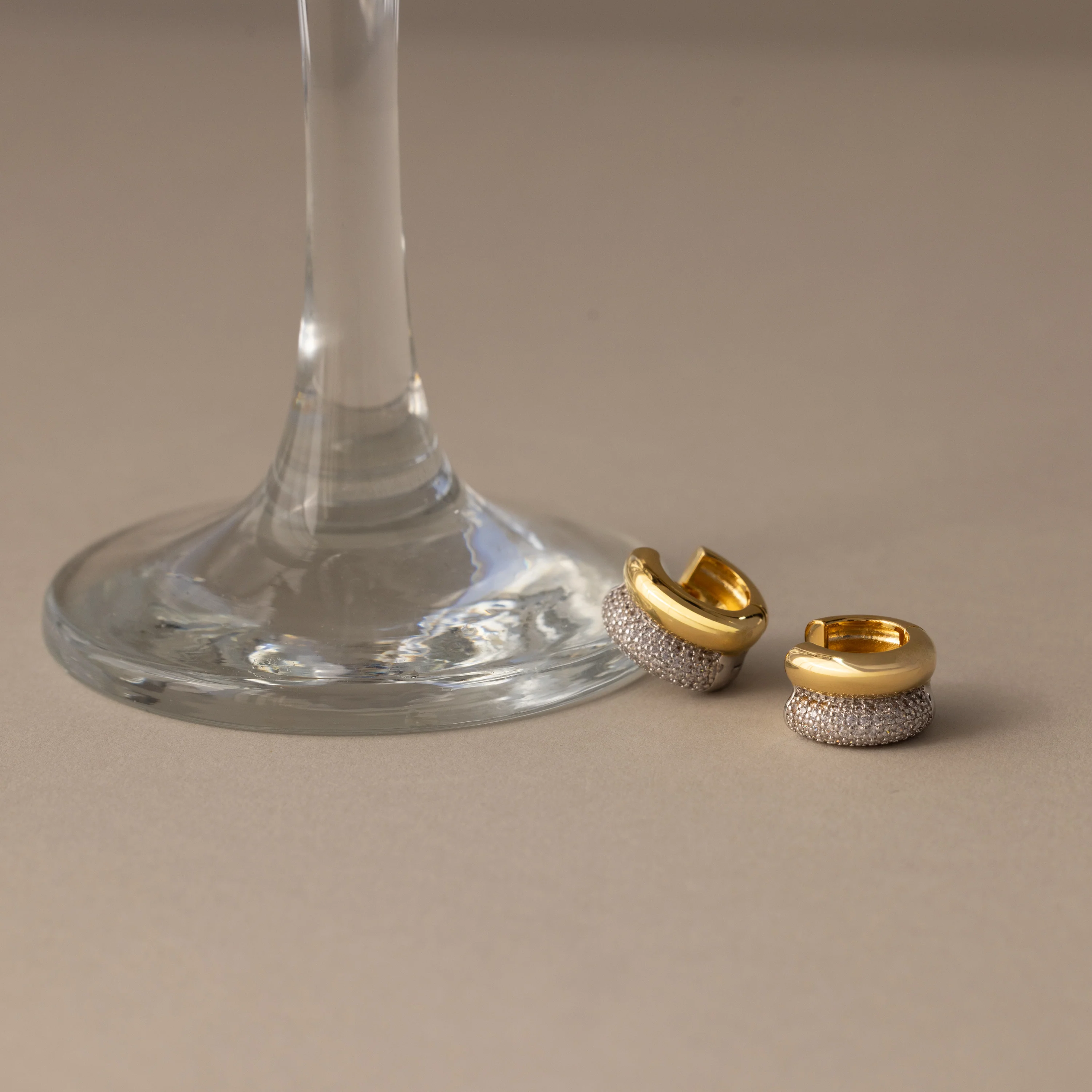 Duo Mixed Metal Pave Huggies - Image 8