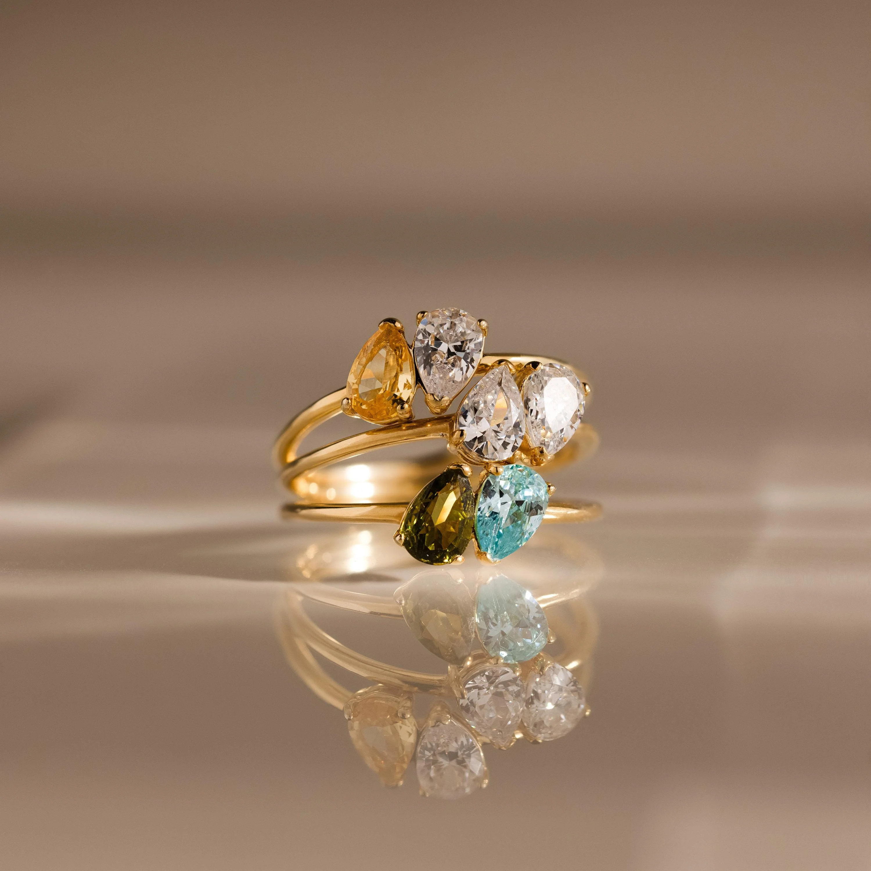 Duo Pear Toi Et Moi Ring in 18K Gold - Image 5