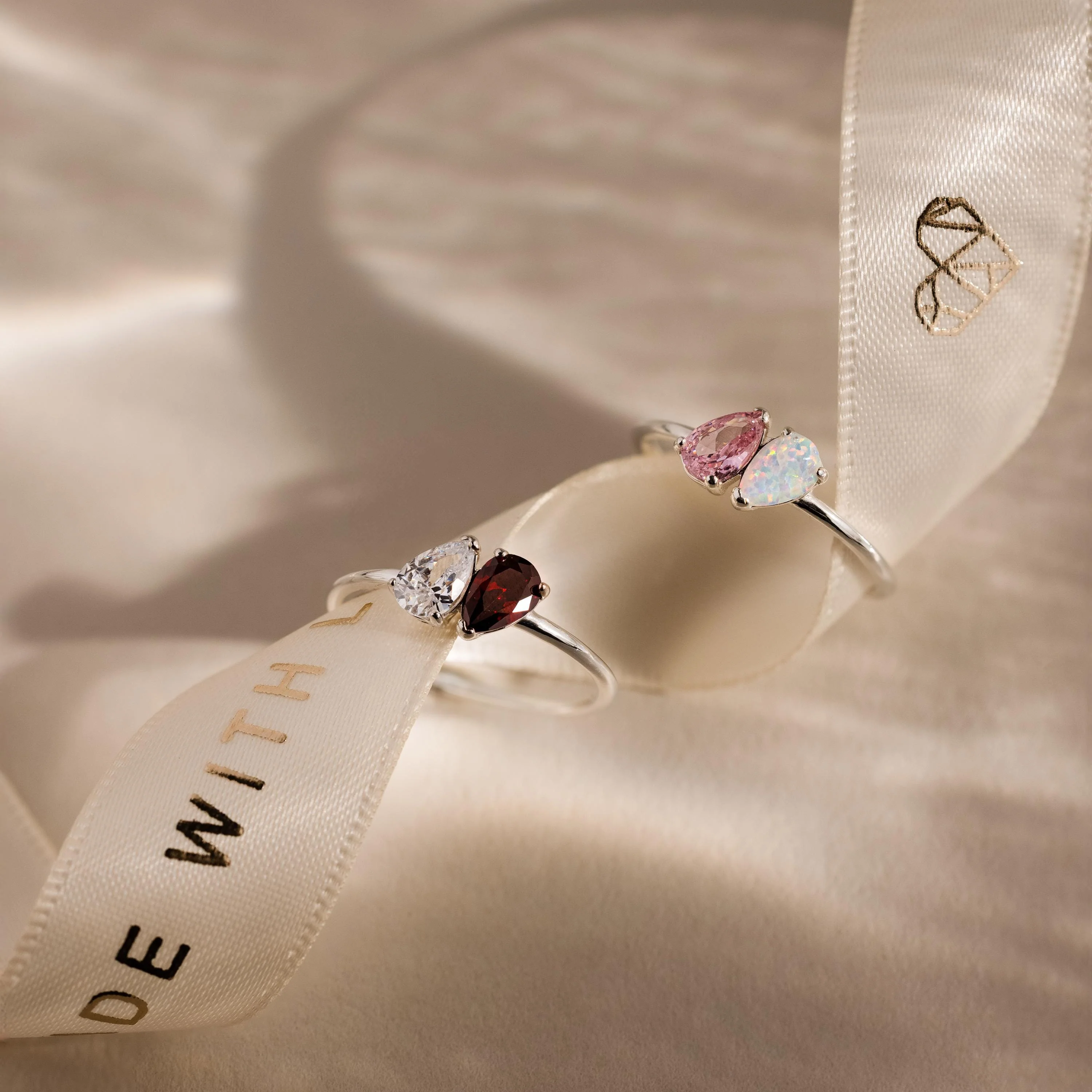 Duo Pear Toi Et Moi Ring in Silver - Image 5
