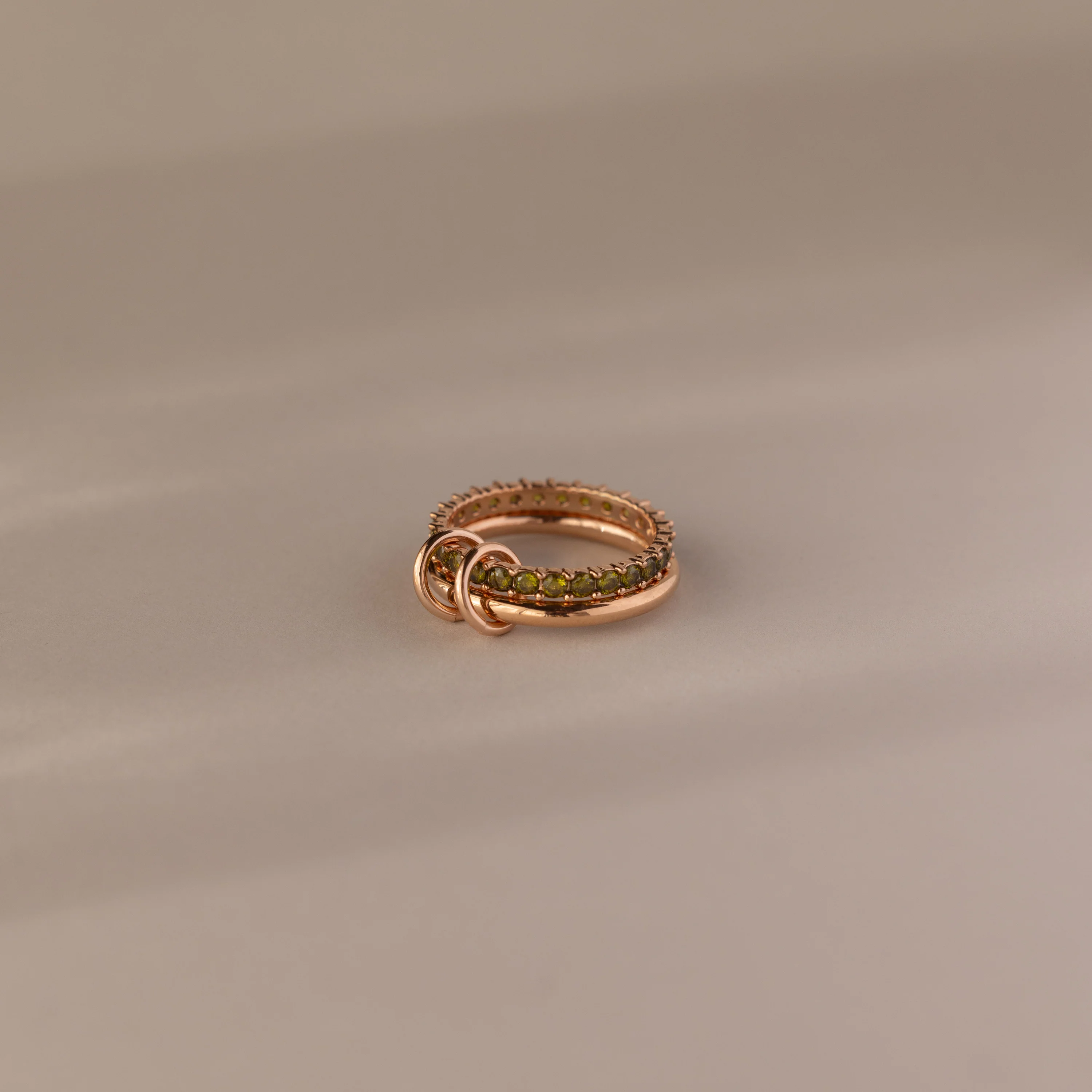 Duo Peridot Tennis Linked Ring Set - Image 5