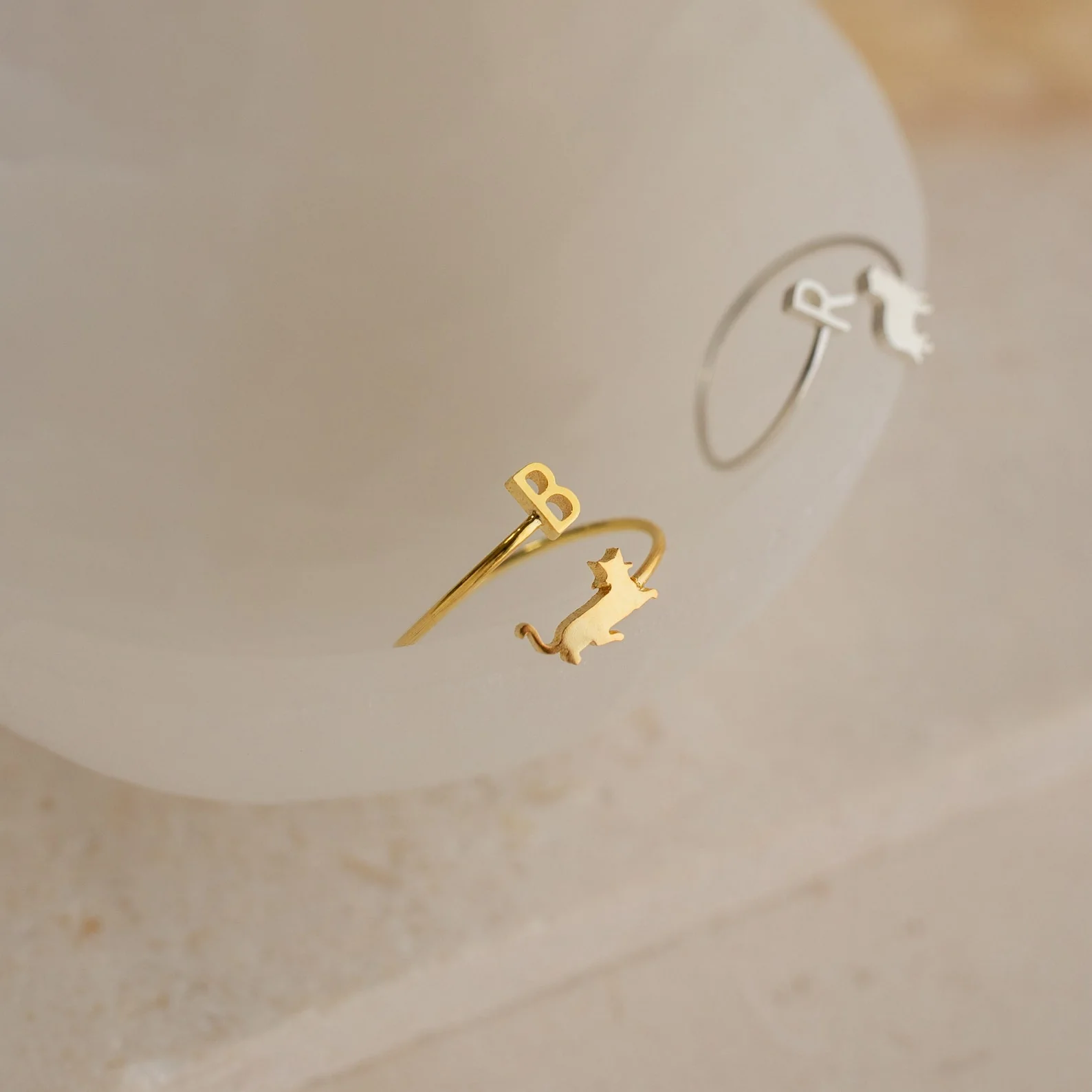 Duo Pet Initial Wrap Ring - Image 4
