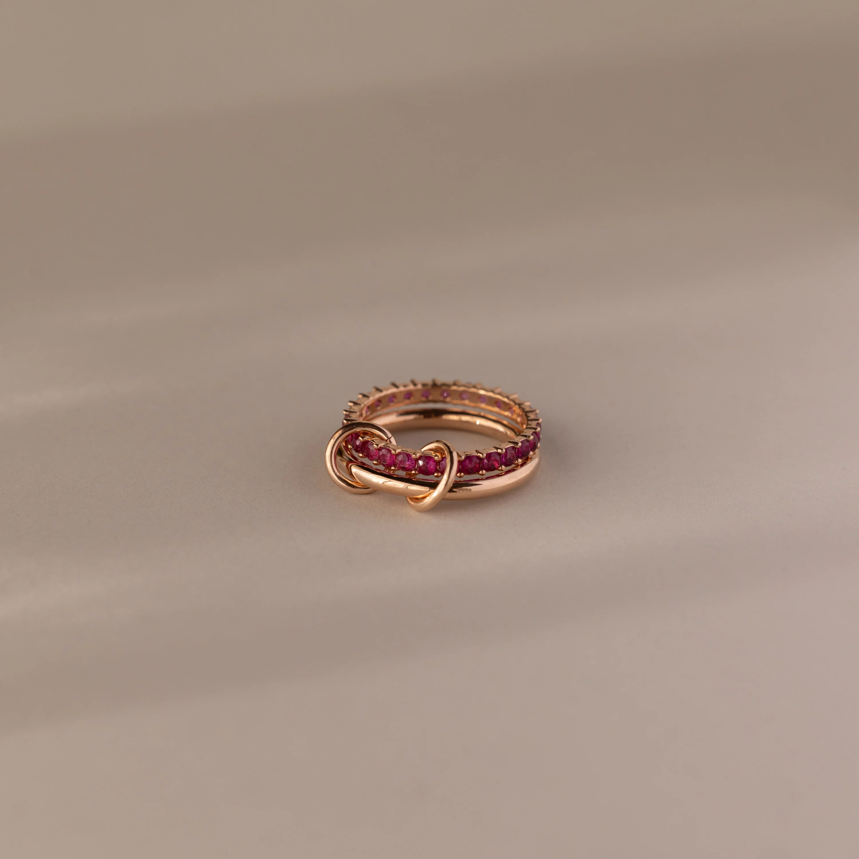 Duo Ruby Tennis Linked Ring Set - Image 5