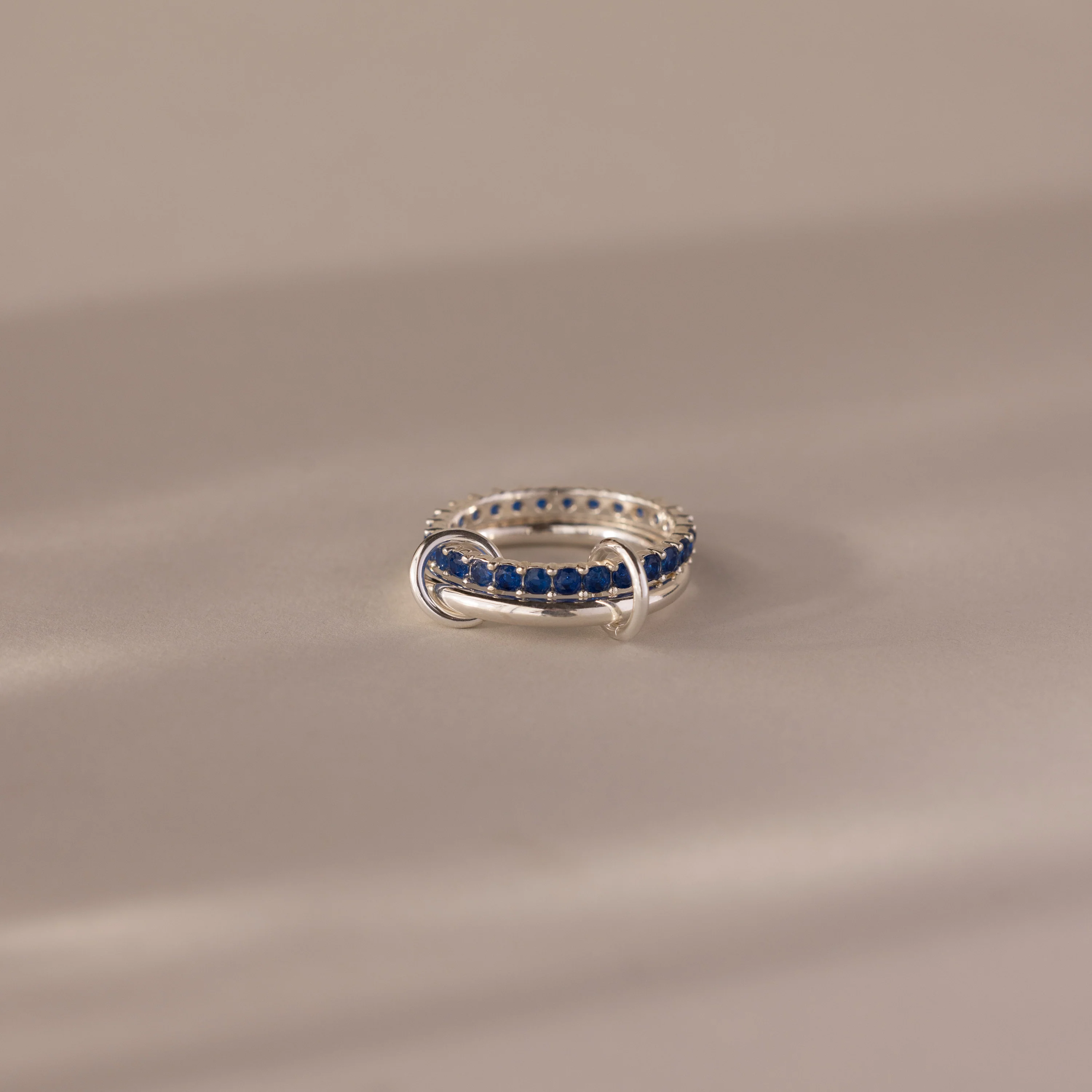 Duo Sapphire Tennis Linked Ring Set - Image 3