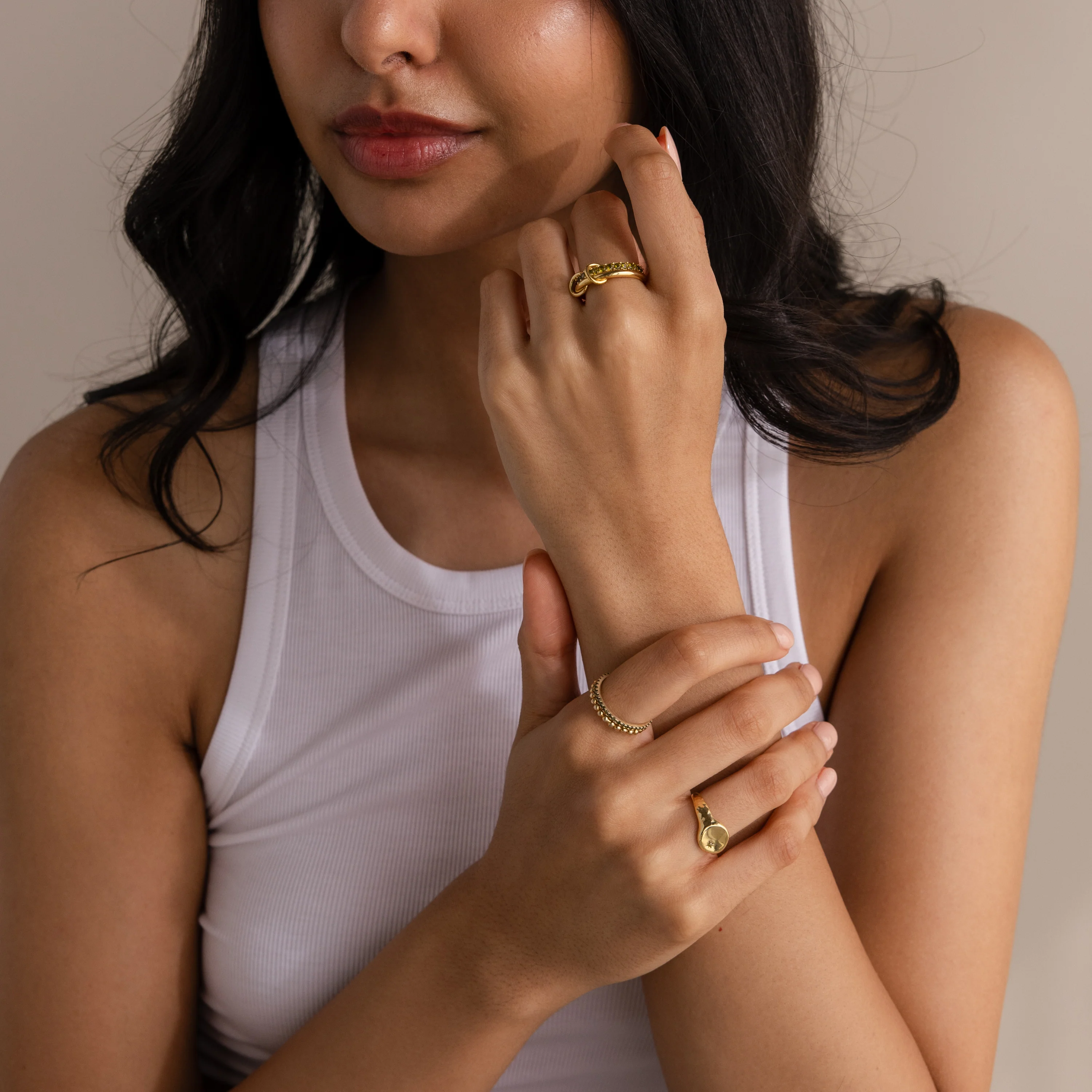Duo Ruby Tennis Linked Ring Set - Image 4