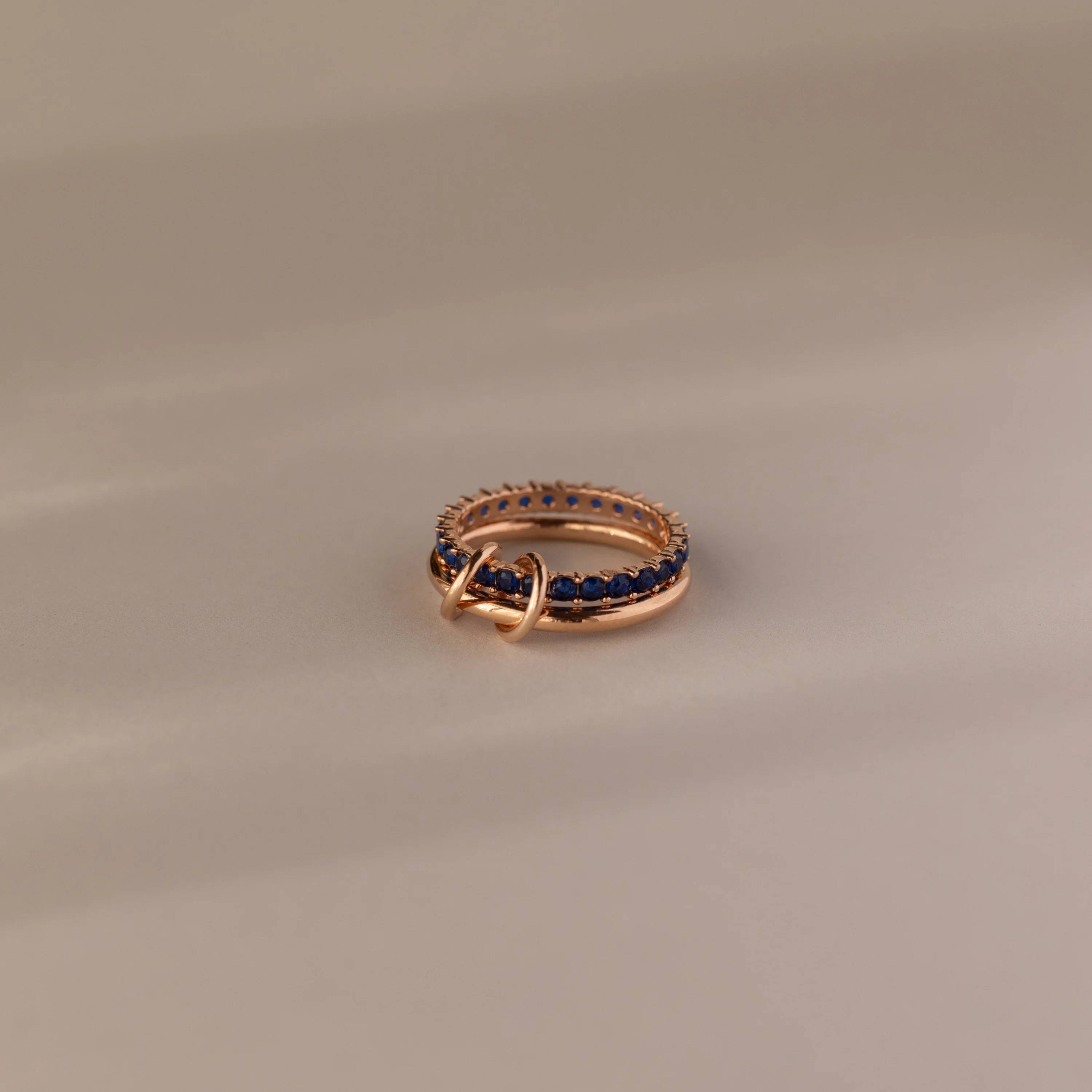 Duo Sapphire Tennis Linked Ring Set - Image 5