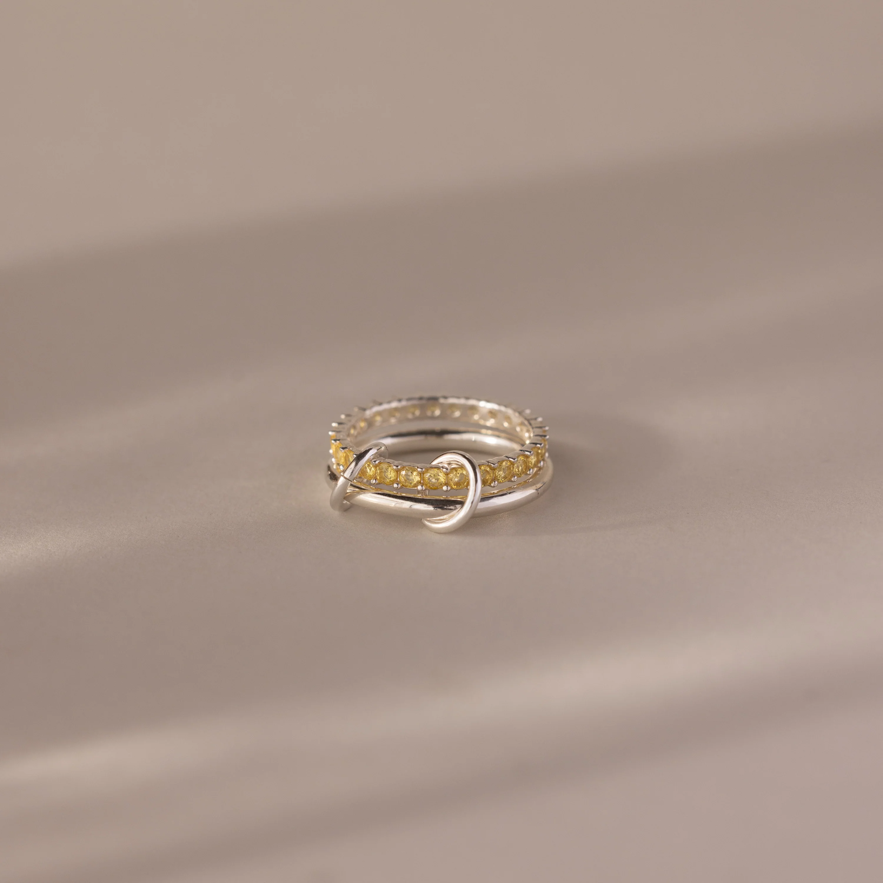 Duo Topaz Tennis Linked Ring Set - Image 3