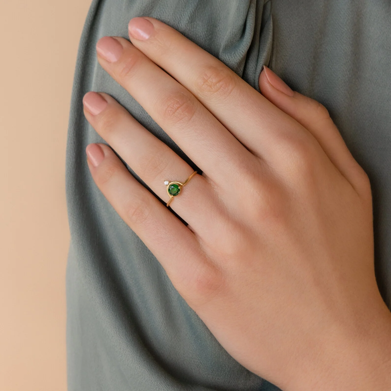Duo Vintage Birthstone Ring - Image 2