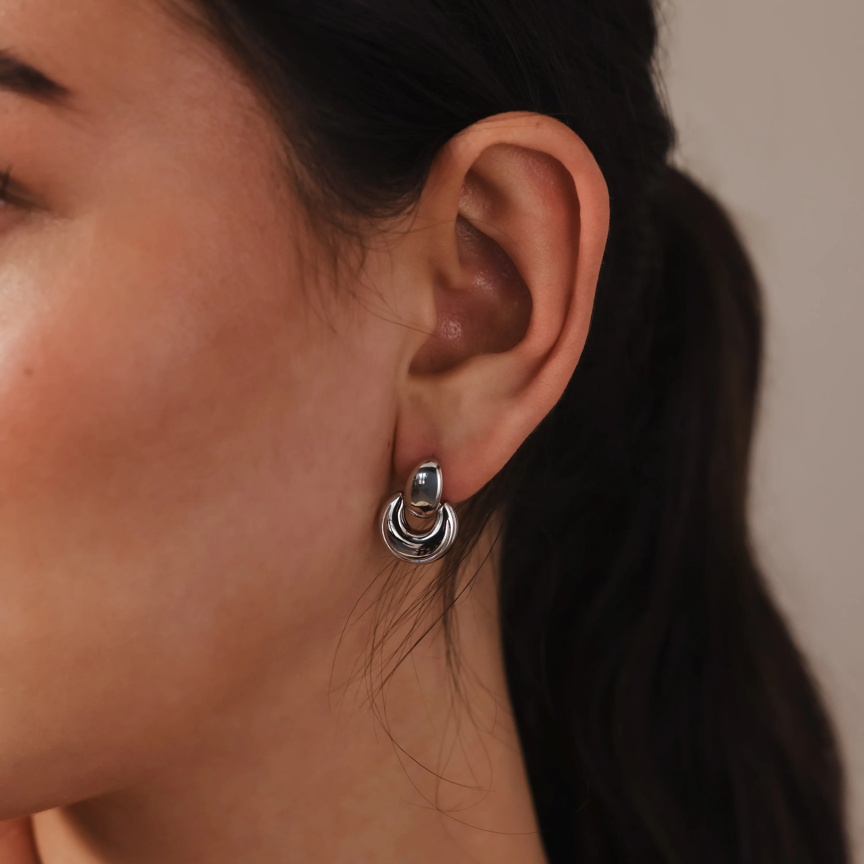 Eclipse Dome Studs in Silver - Image 2