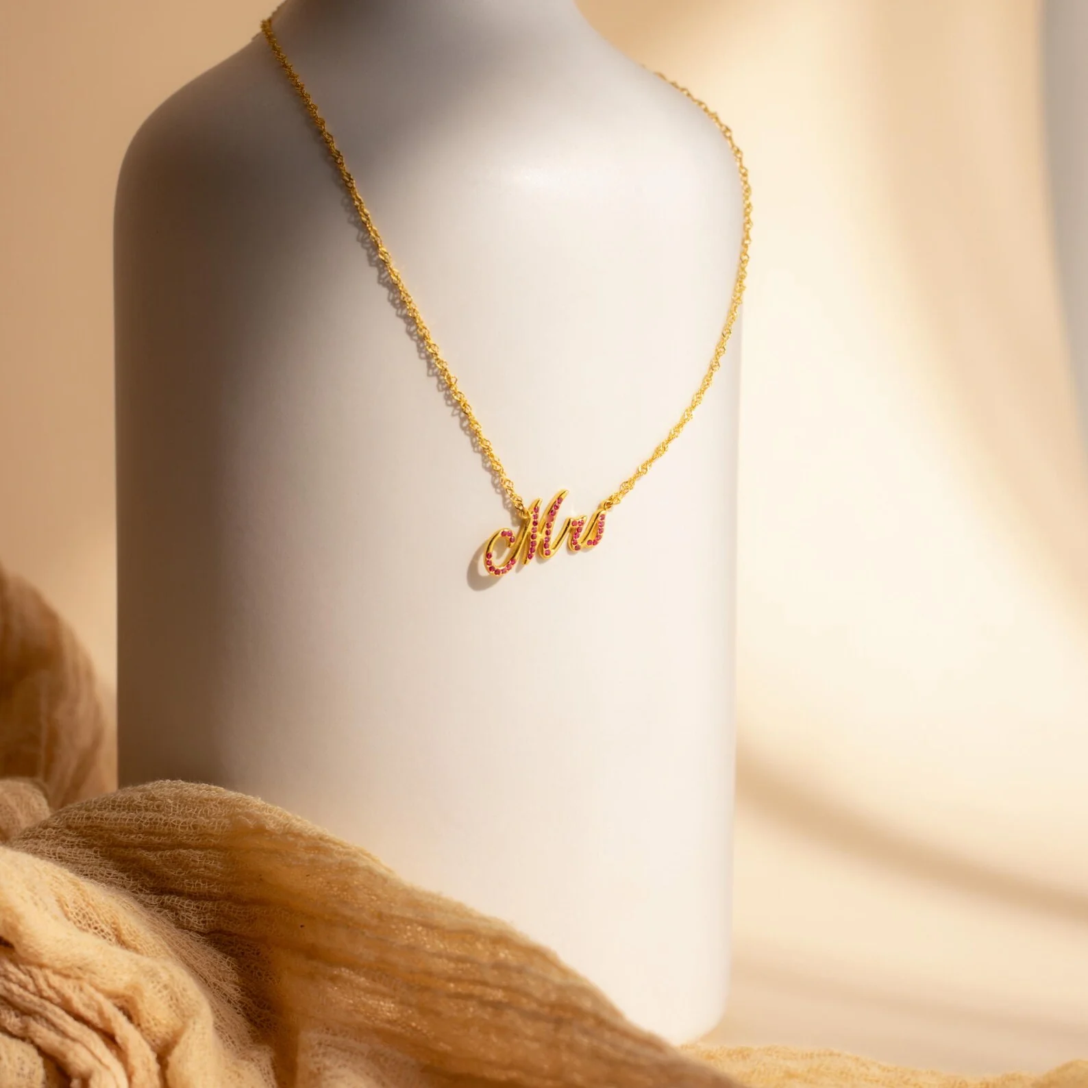 Elegant Birthstone Name Necklace - Image 7