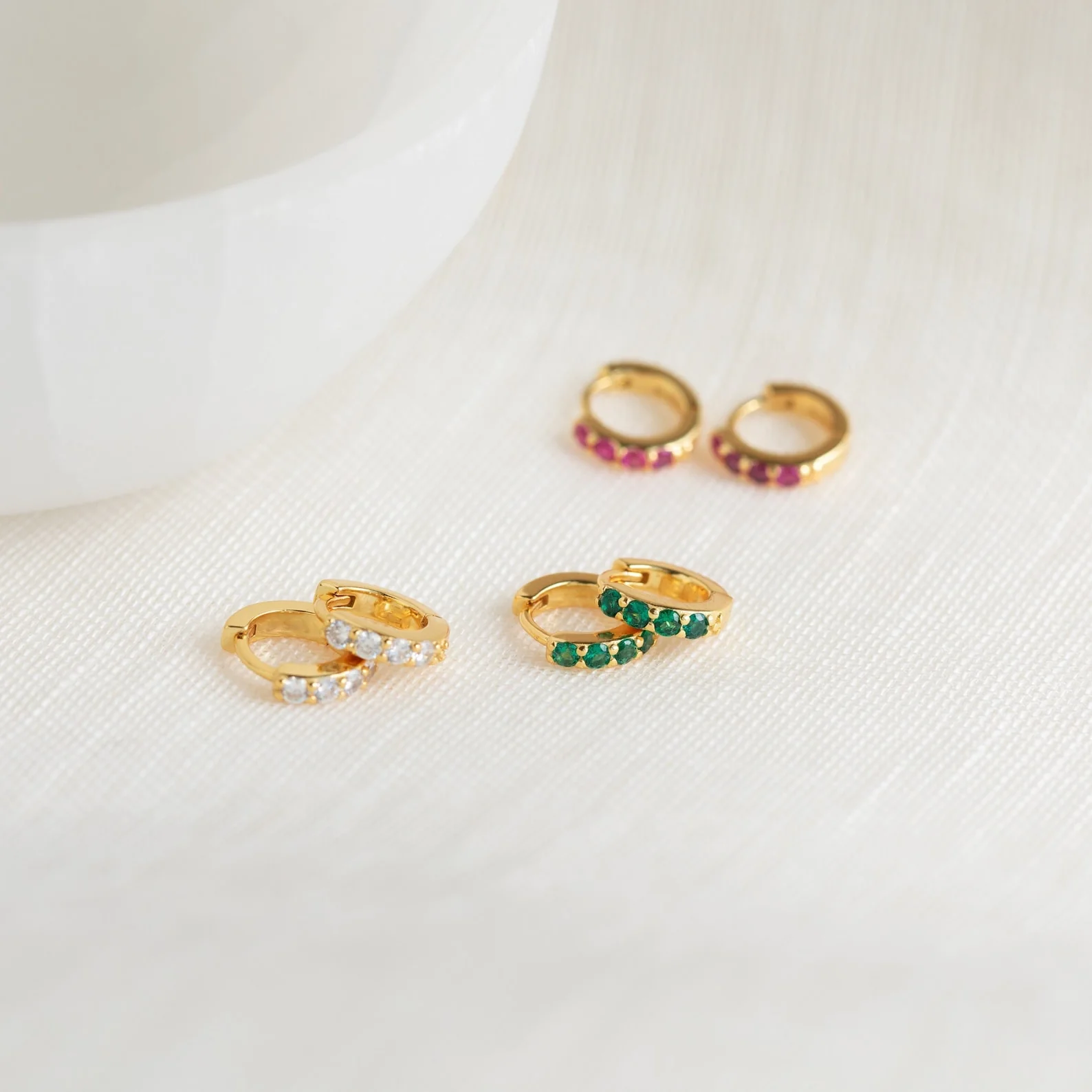 Elise Gemstone Huggies Set - Image 7