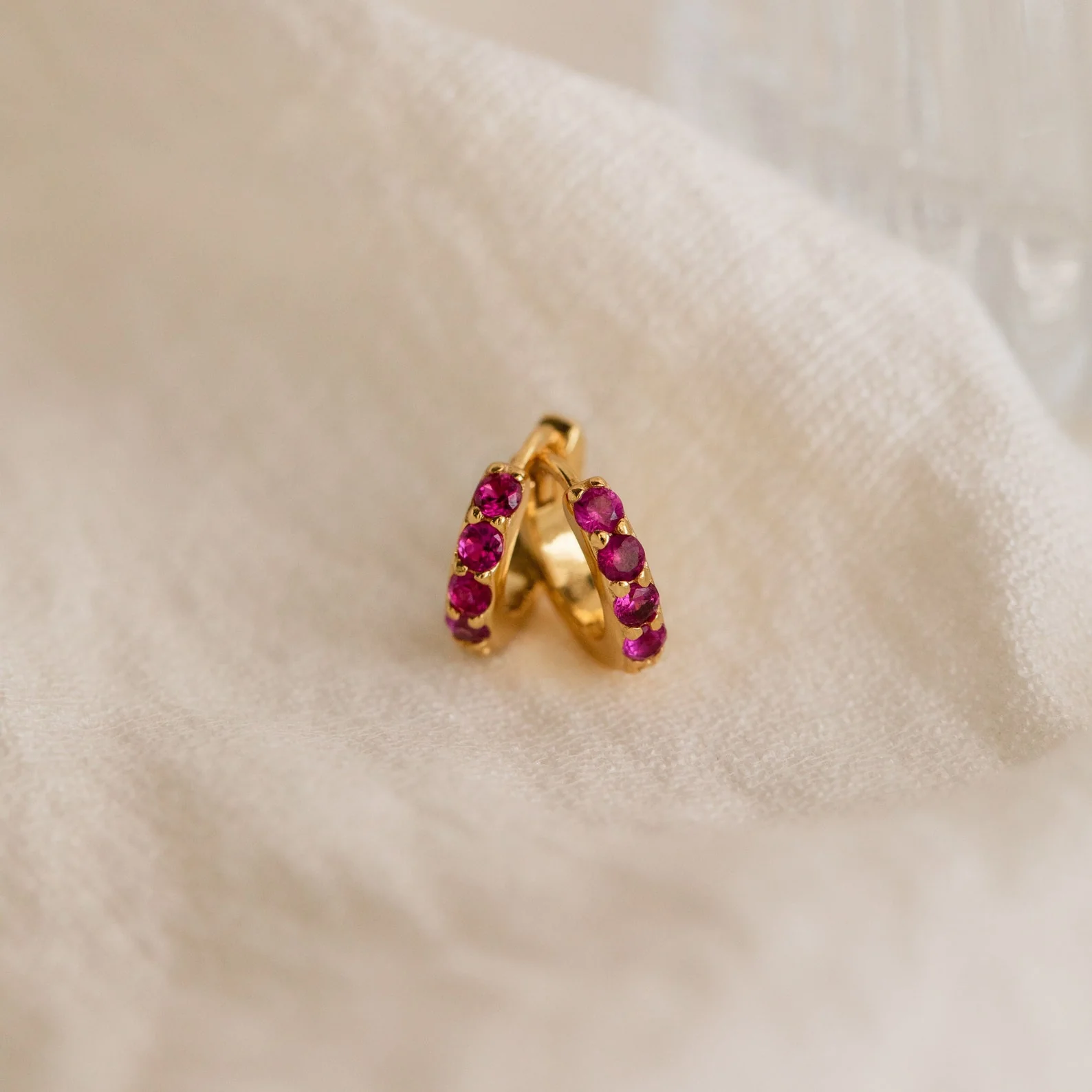 Elise Gemstone Huggies Set - Image 8