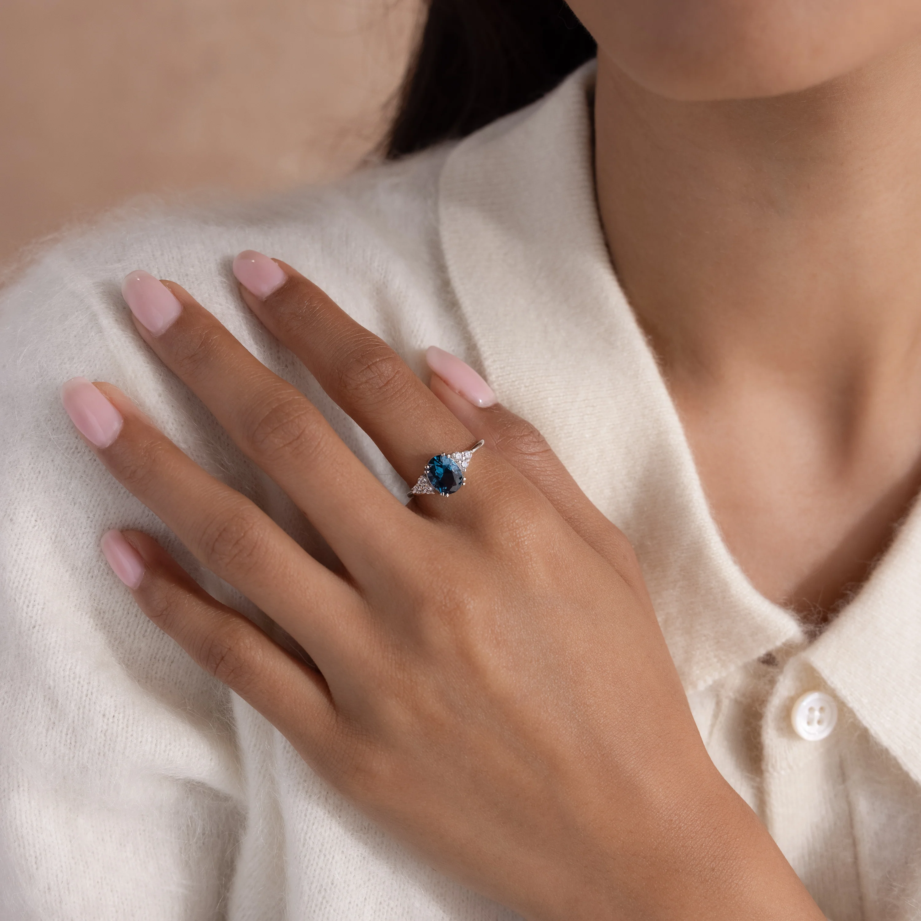 Elizabeth Blue Topaz Ring in Silver - Image 2