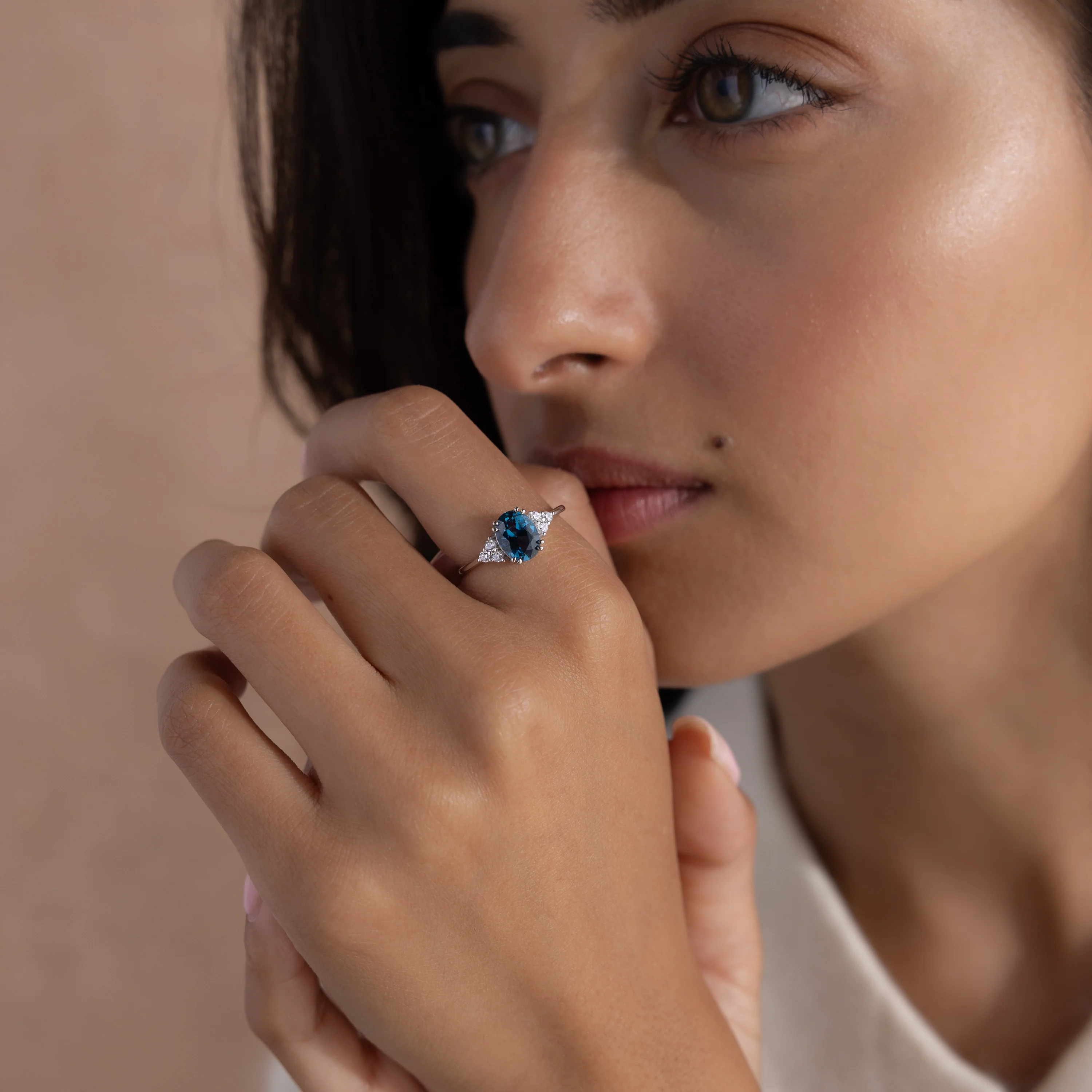 Elizabeth Blue Topaz Ring in Silver - Image 6