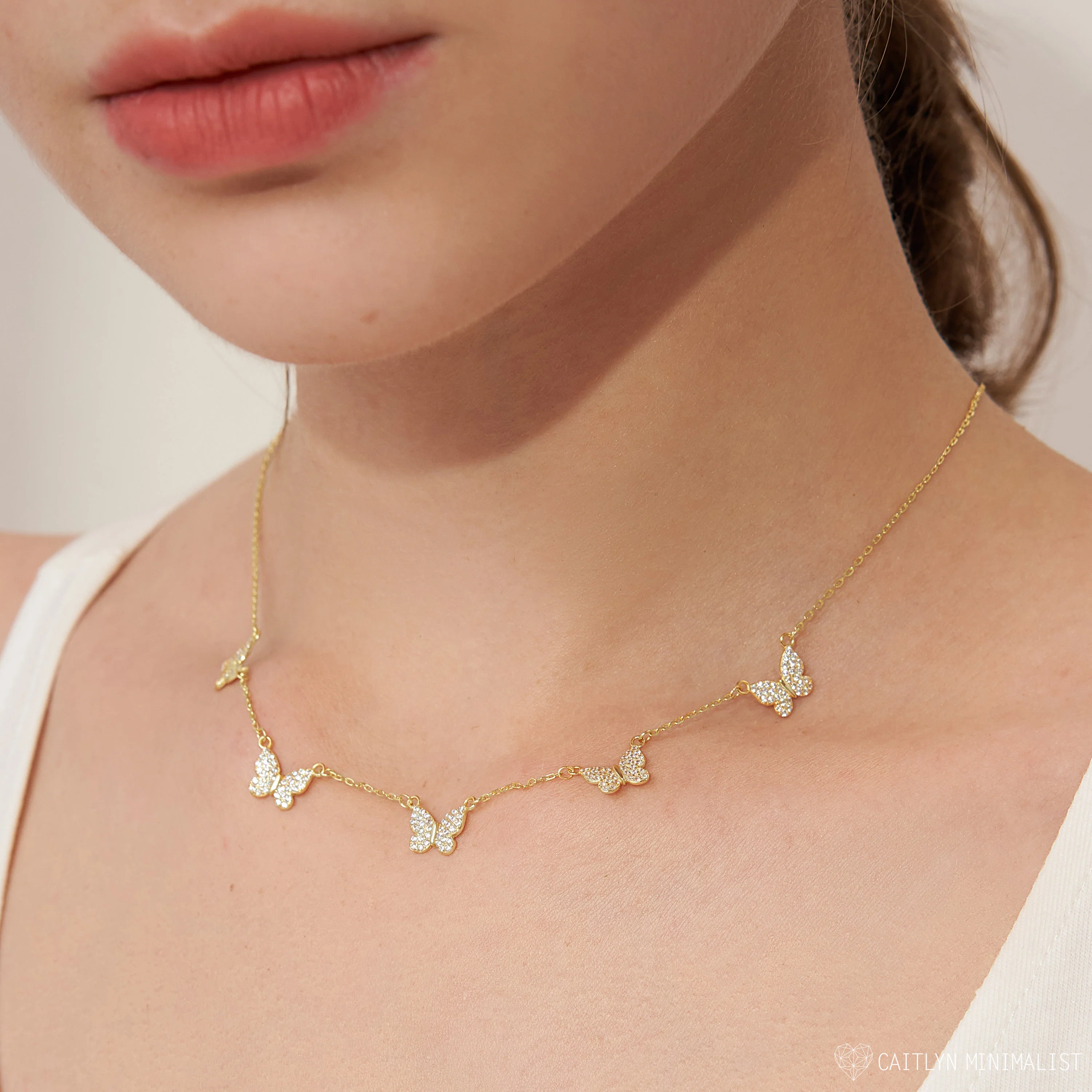 Pave Butterfly Necklace - Image 4