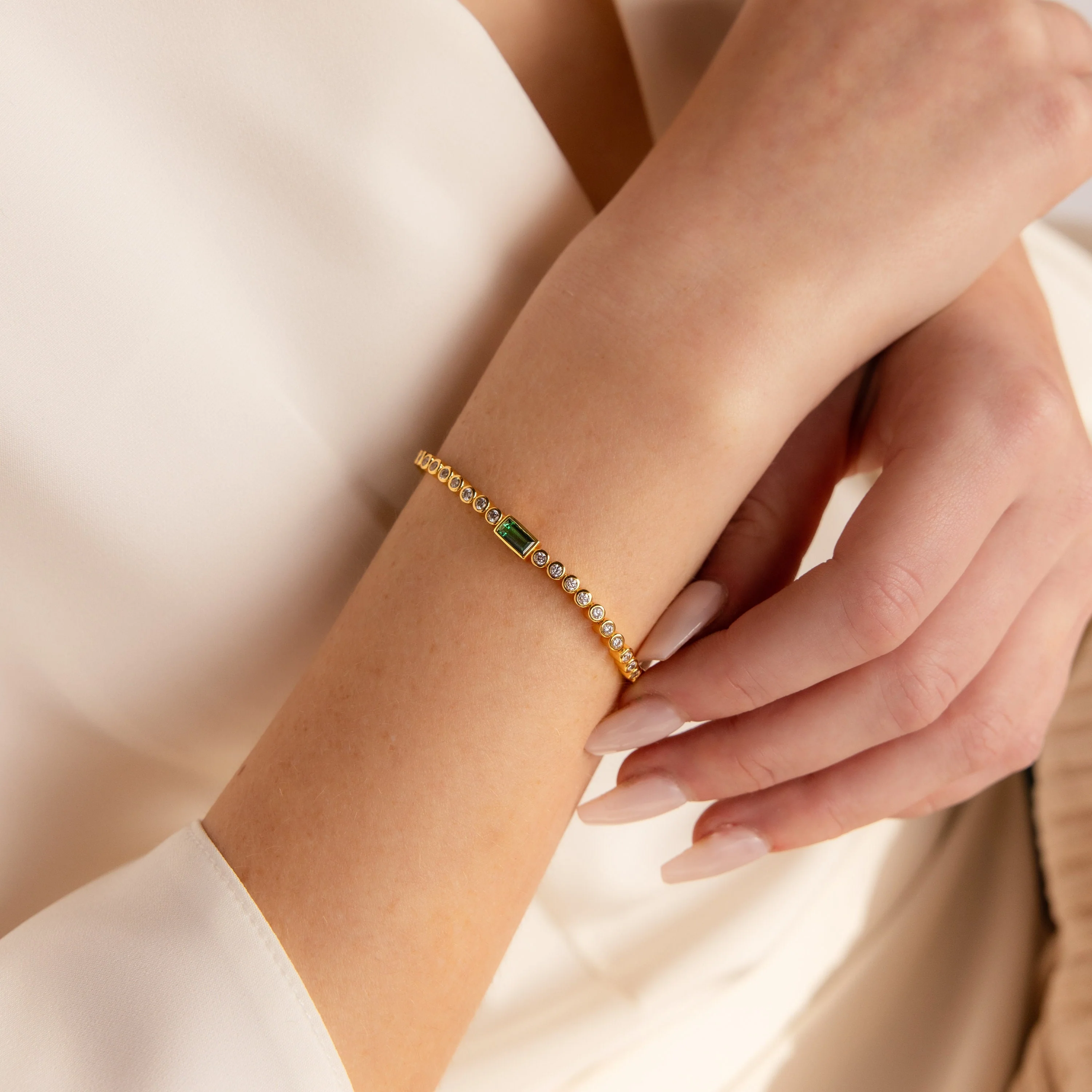 Emerald Baguette Tennis Bracelet - Image 2