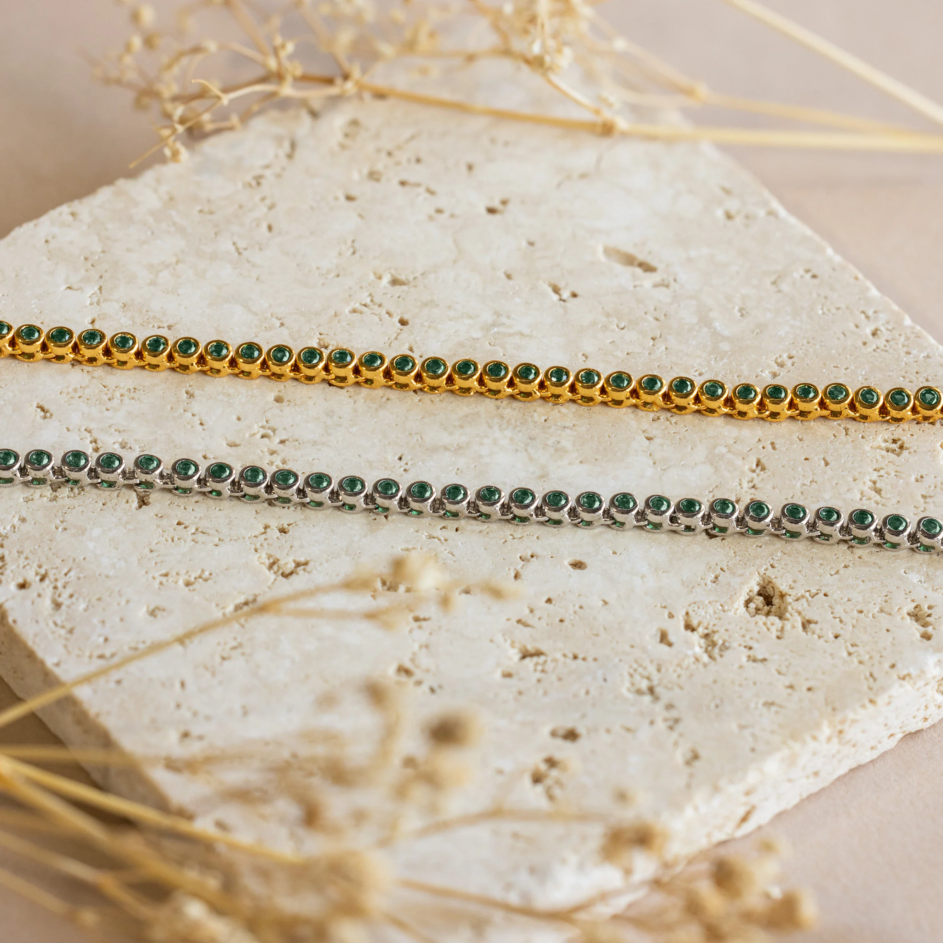 Emerald Bezel Tennis Necklace - Image 3