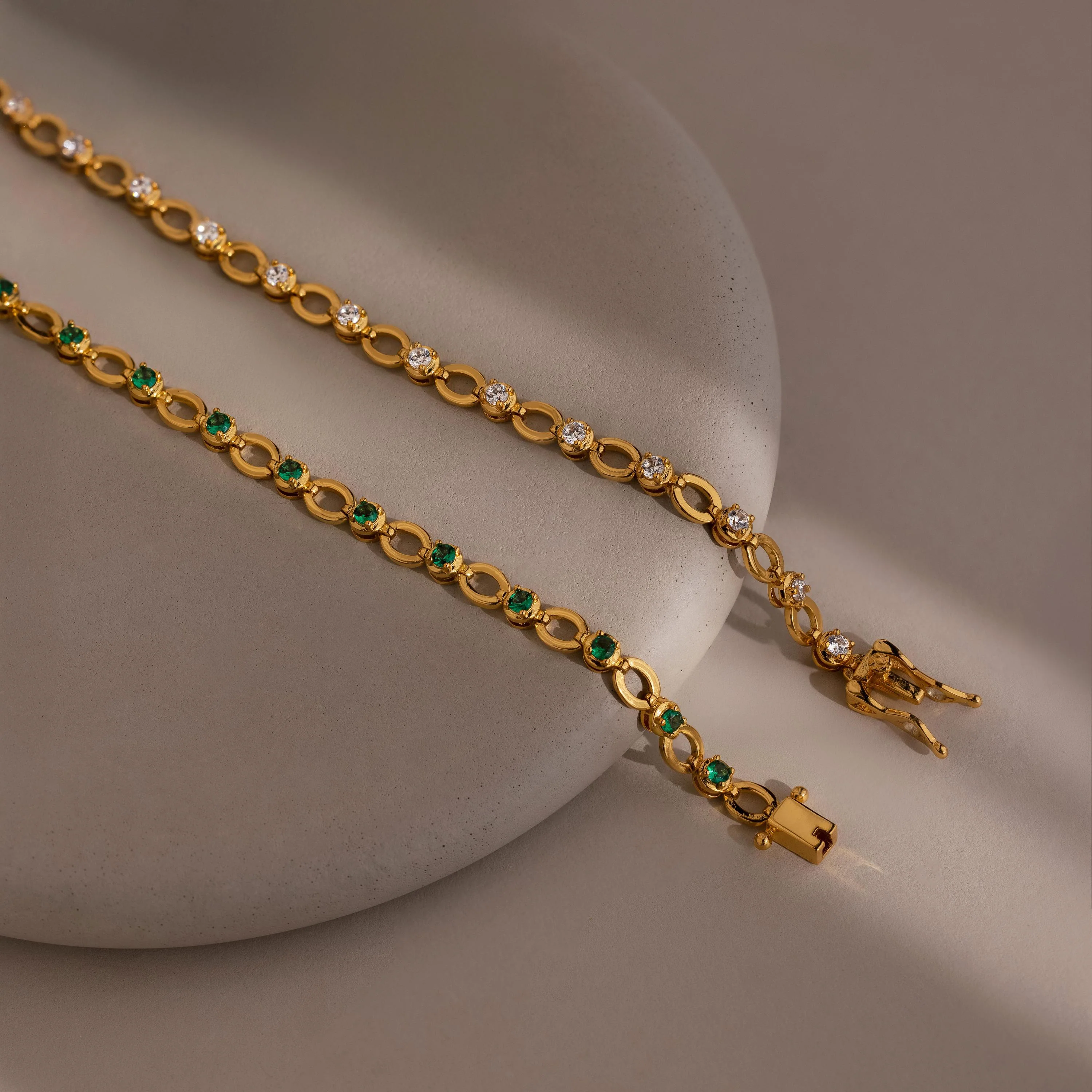 Emerald Chain Tennis Bracelet - Image 3