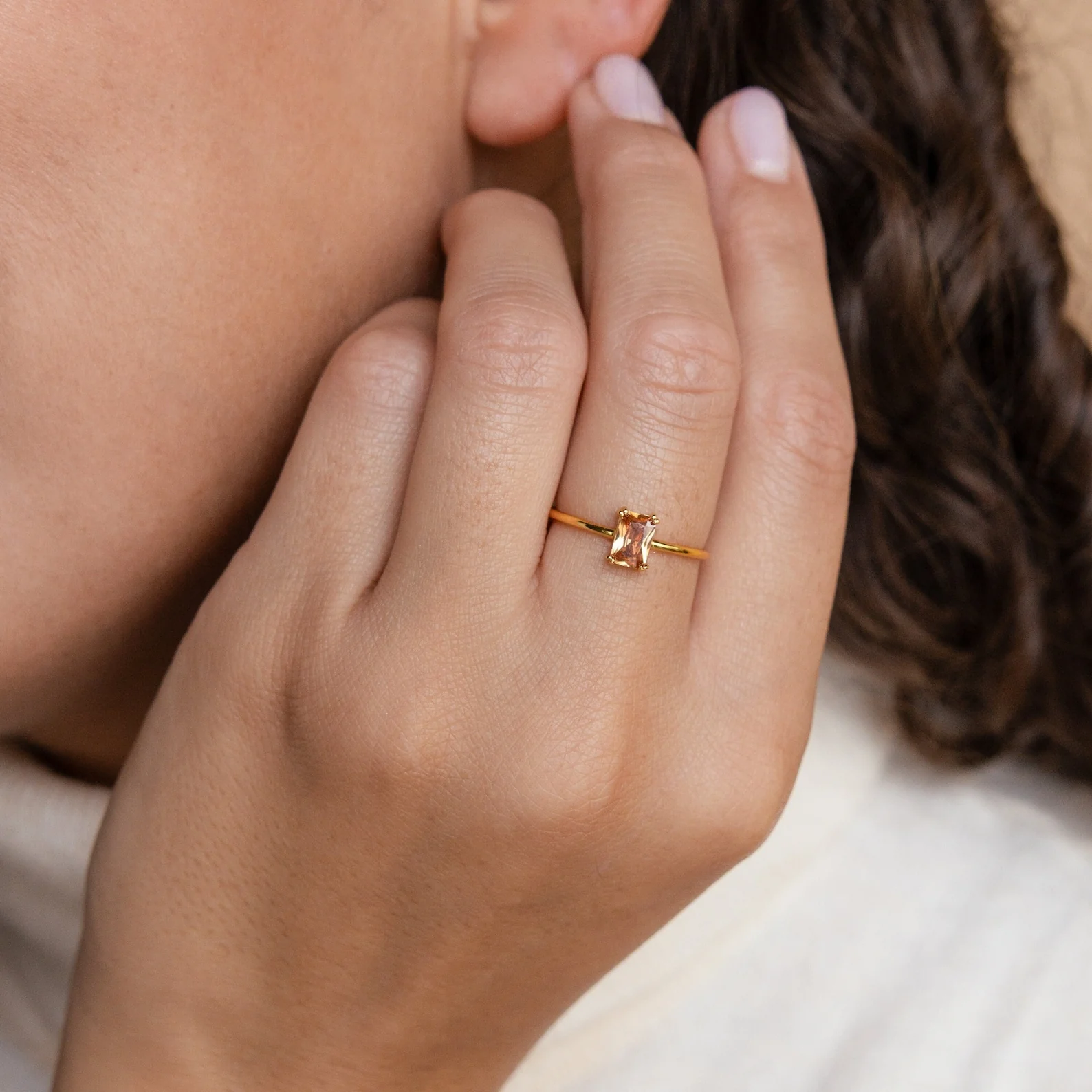 Emerald Cut Solitaire Rings - Image 4